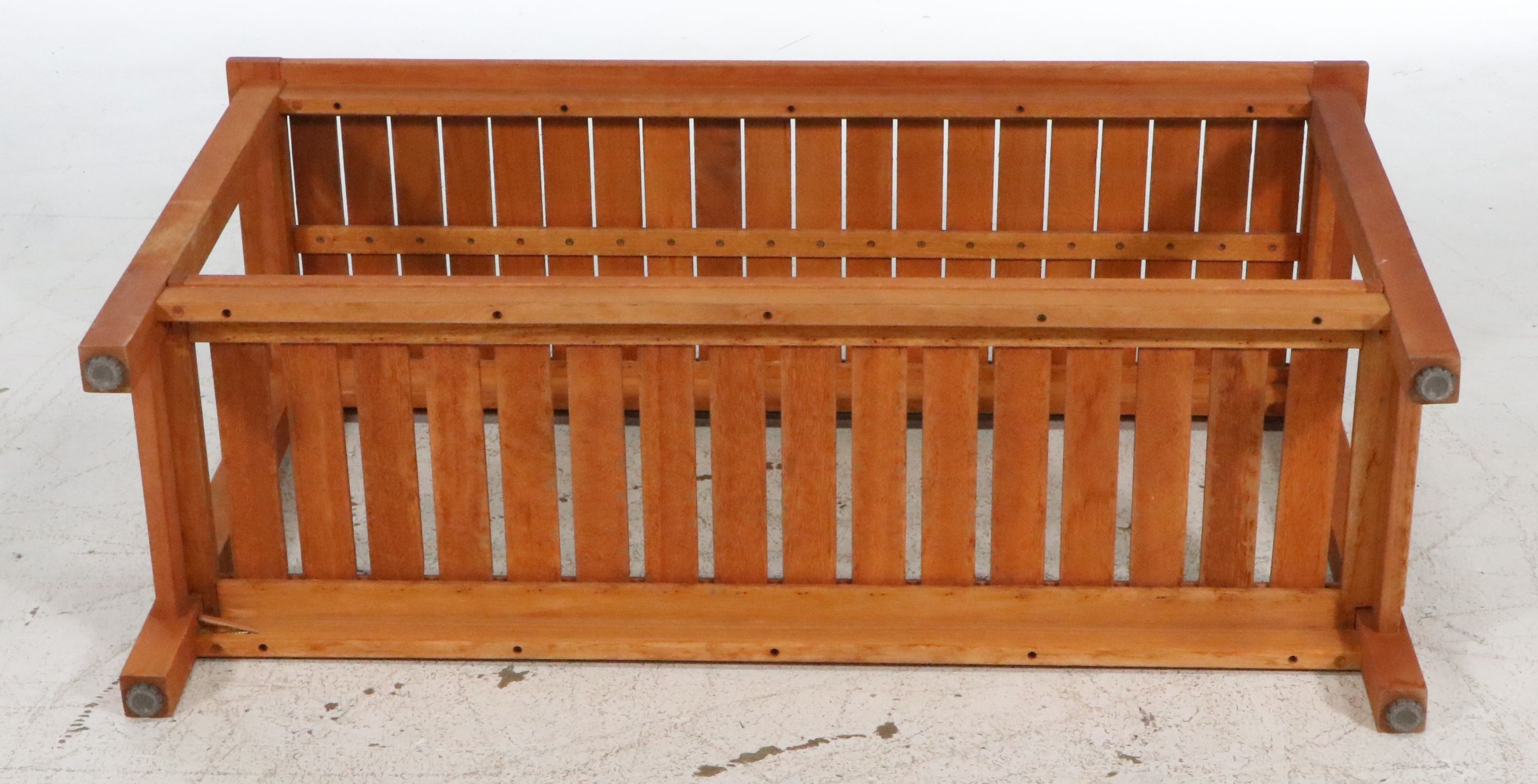 Contemporary Slatted Teak Console Table, 21st Century