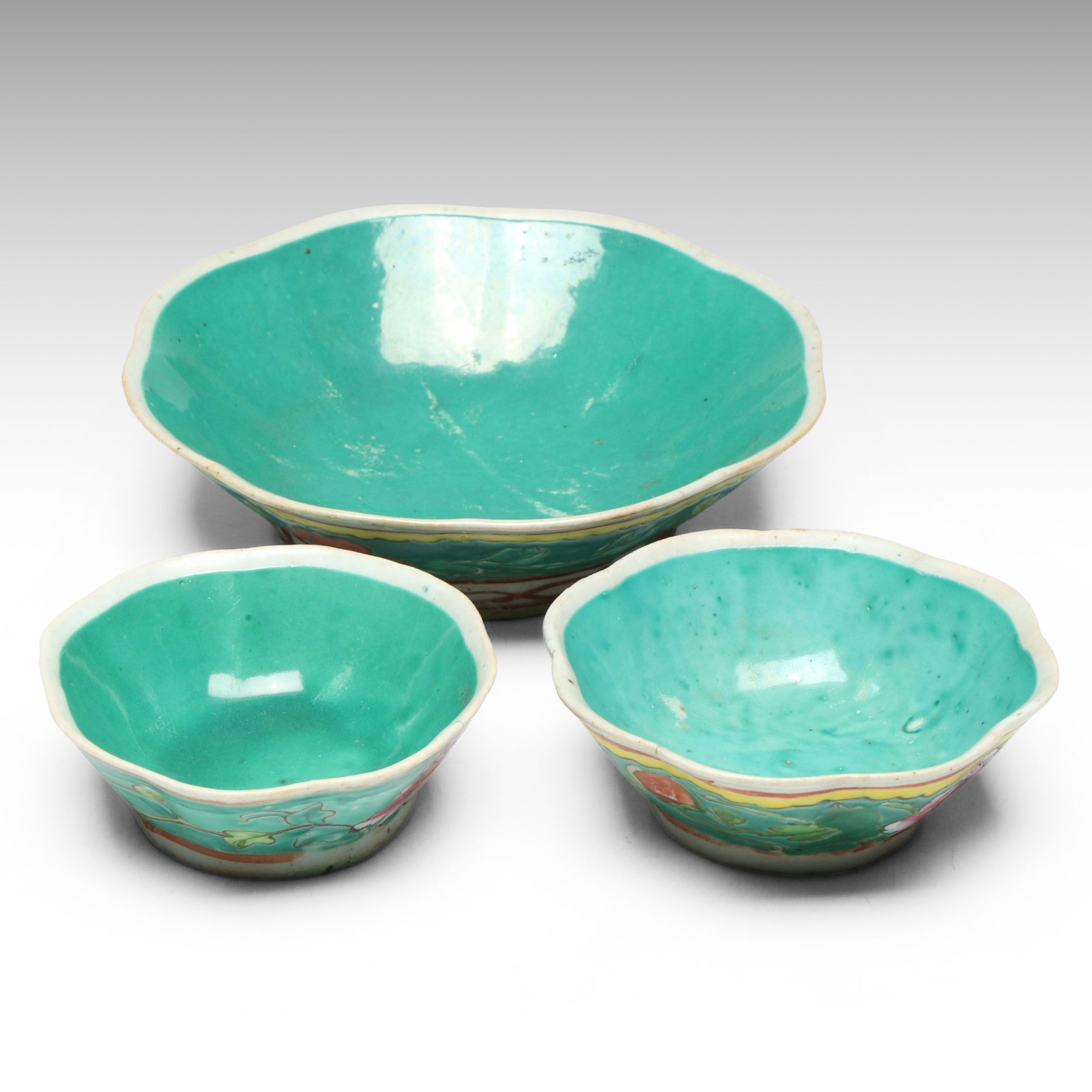 Chinese Famille Verte Porcelain Bowls