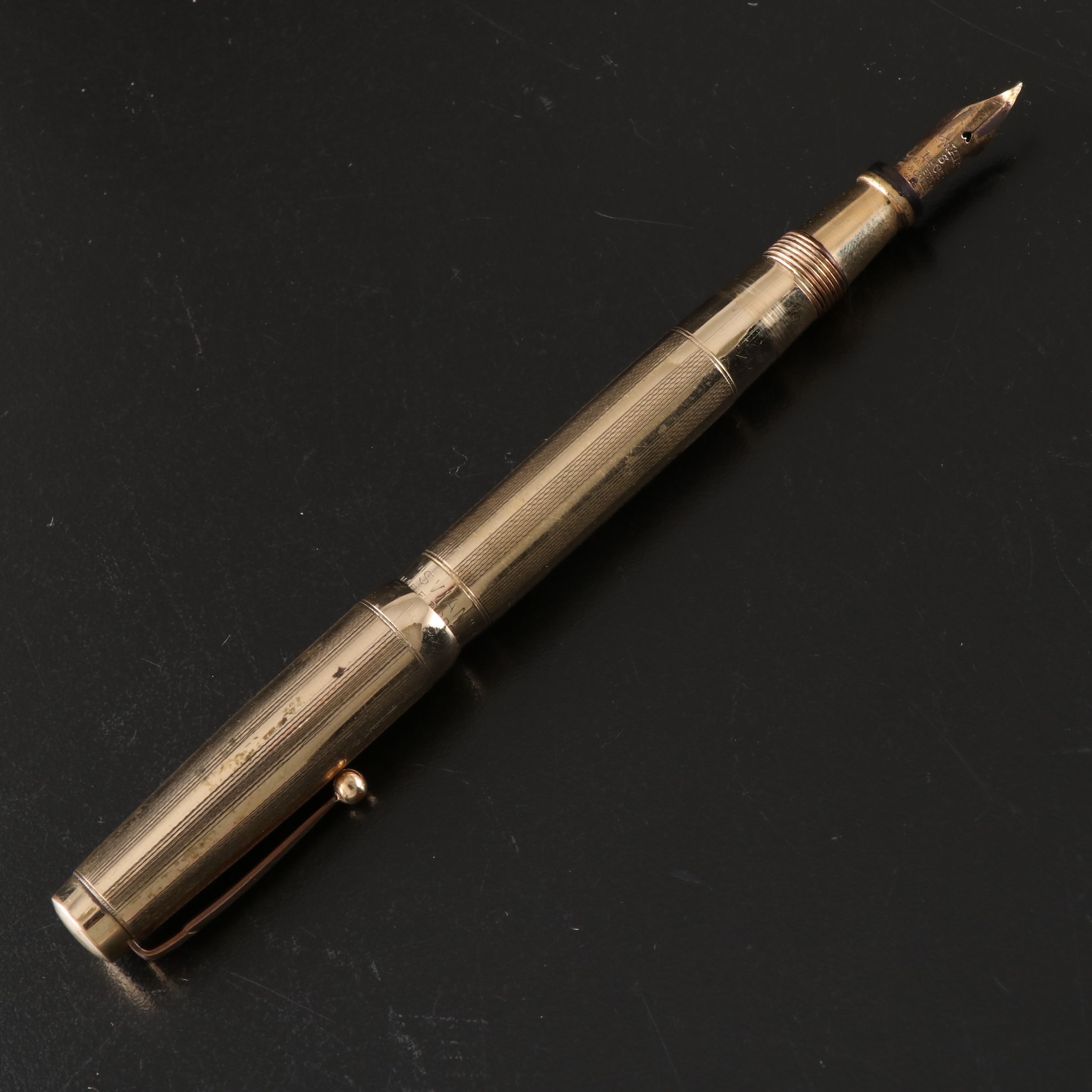 Mabie Todd & Co. "Swan" Metal Fountain Pen with 14K Gold Nib