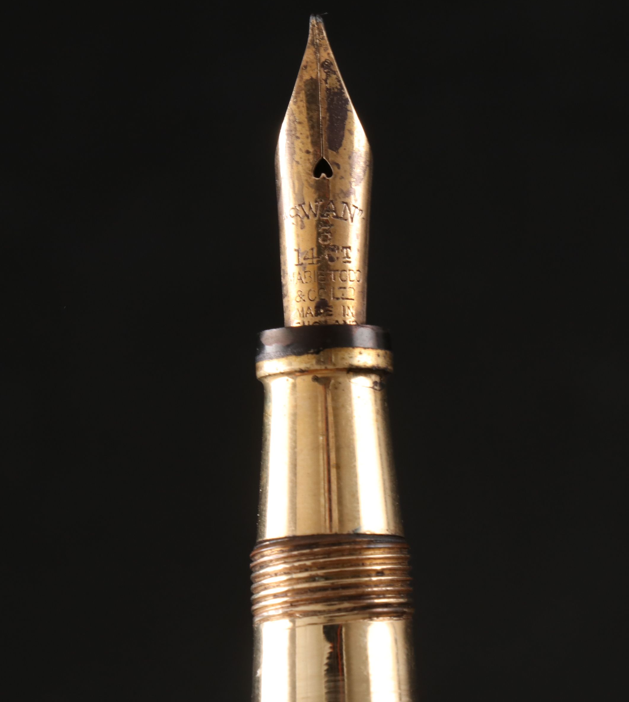 Mabie Todd & Co. "Swan" Metal Fountain Pen with 14K Gold Nib