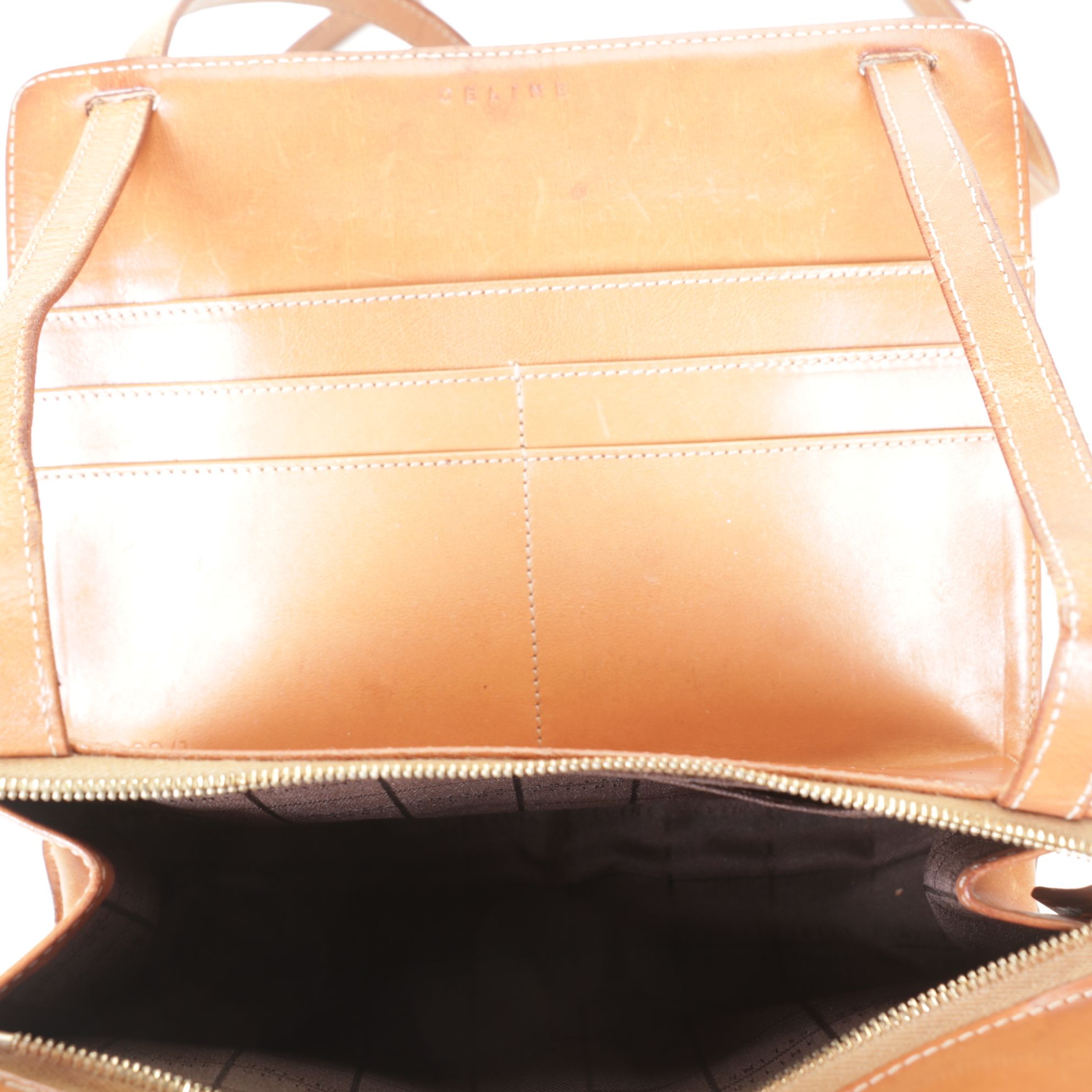 Celine Brown Macadam Coated Canvas Crossbody Bag