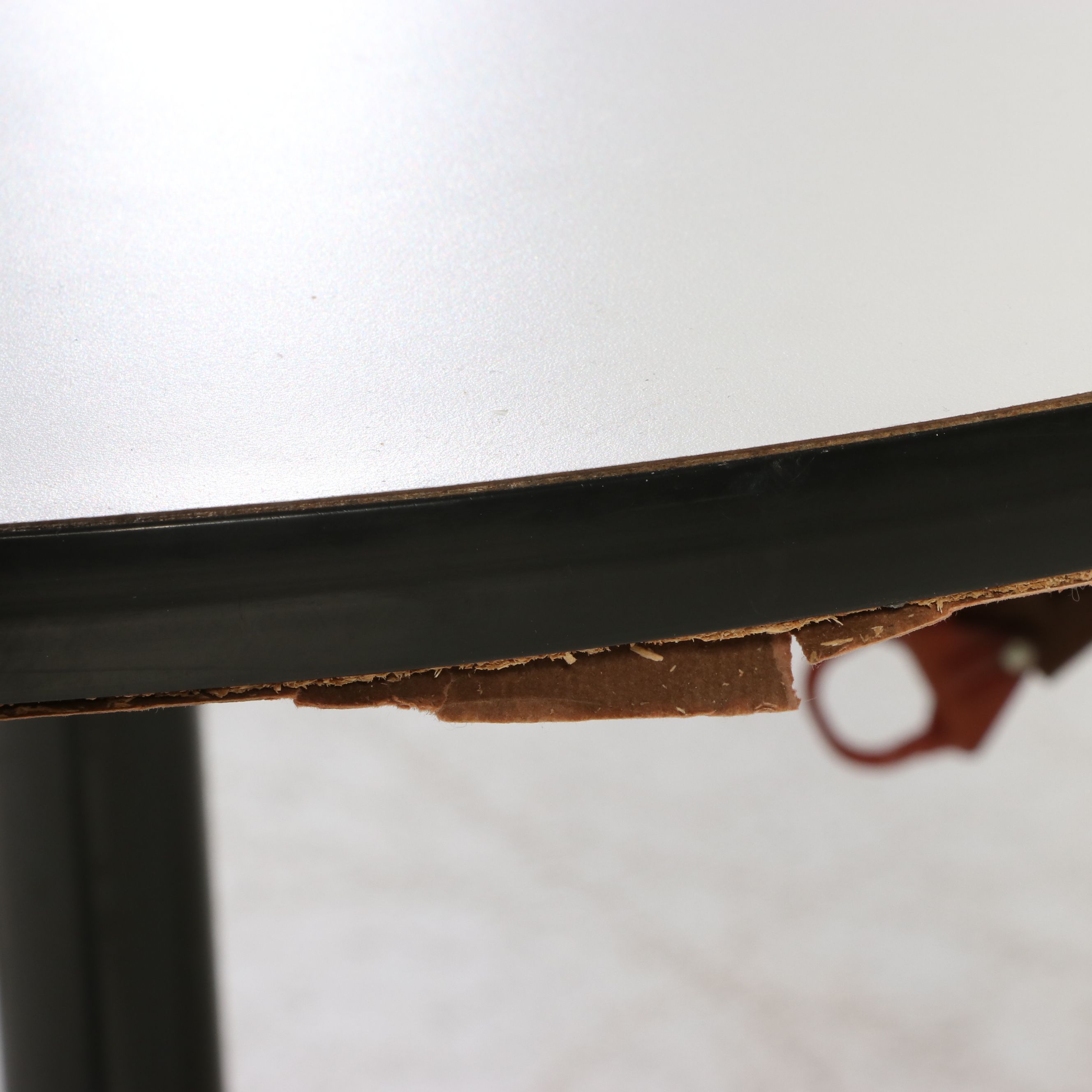 Mid Century Modern White Formica X-Base Drop-Leaf Table, 1960s