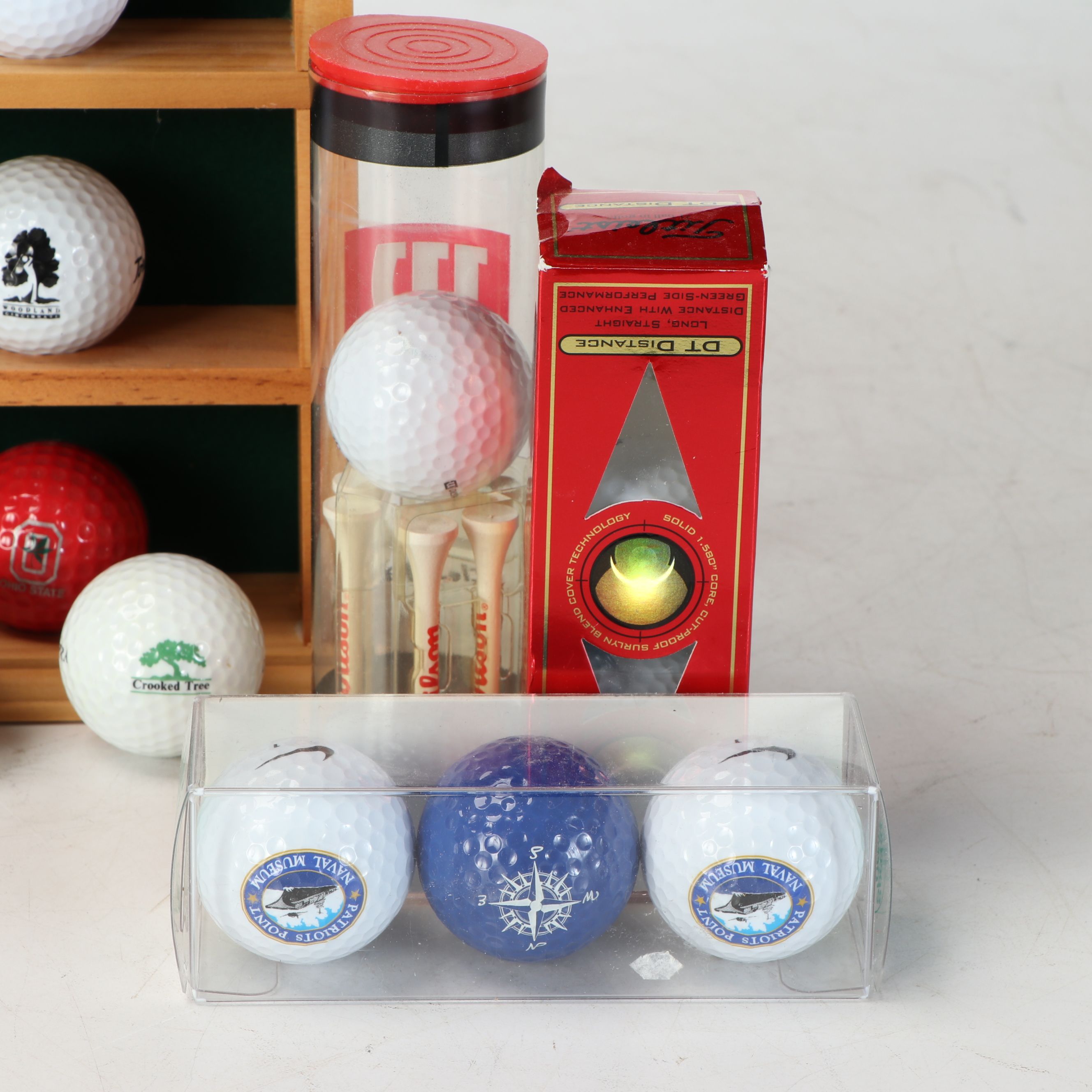 Handmade Golf Ball Display Shelves with Logo and Signed Golf Balls