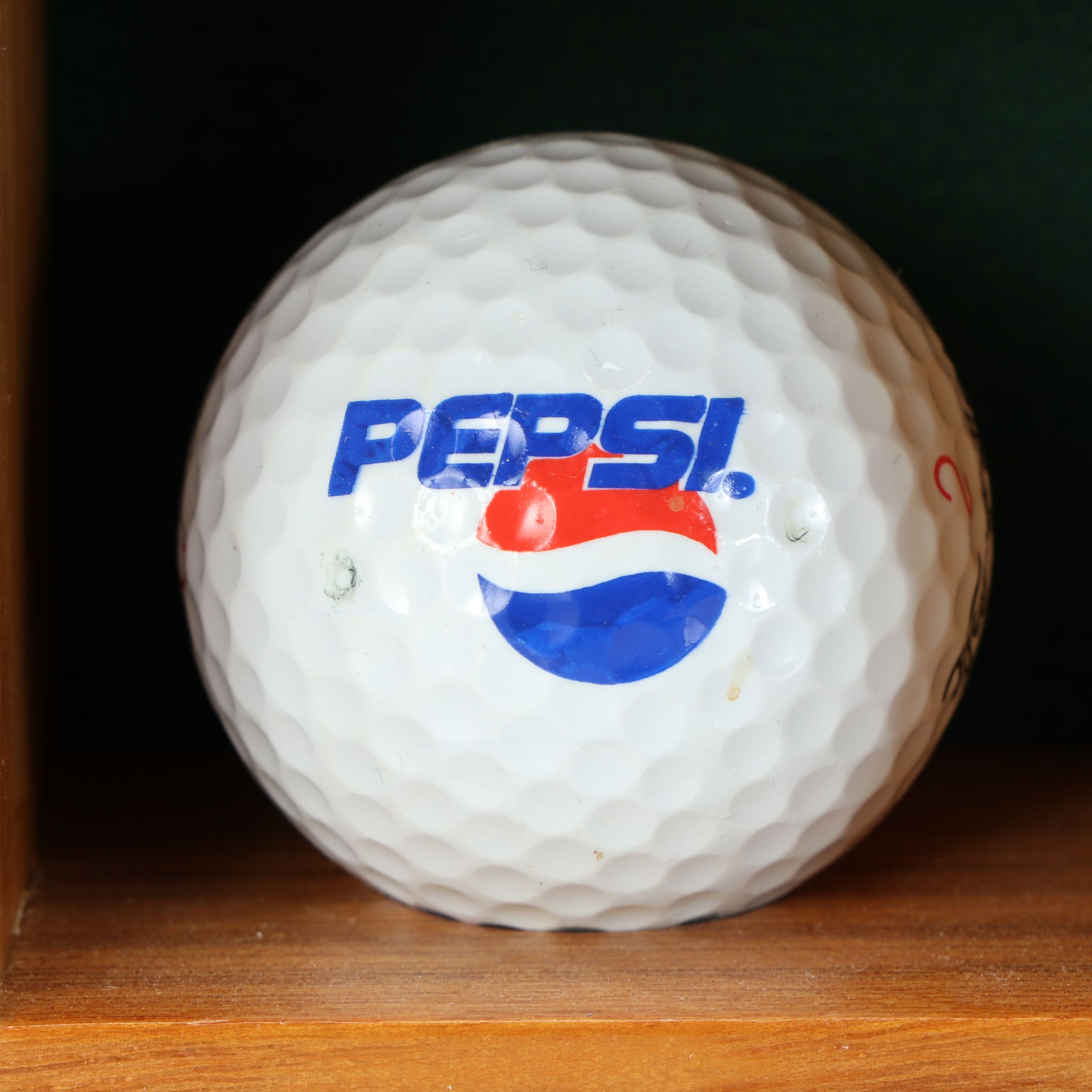 Handmade Golf Ball Display Shelves with Logo and Signed Golf Balls