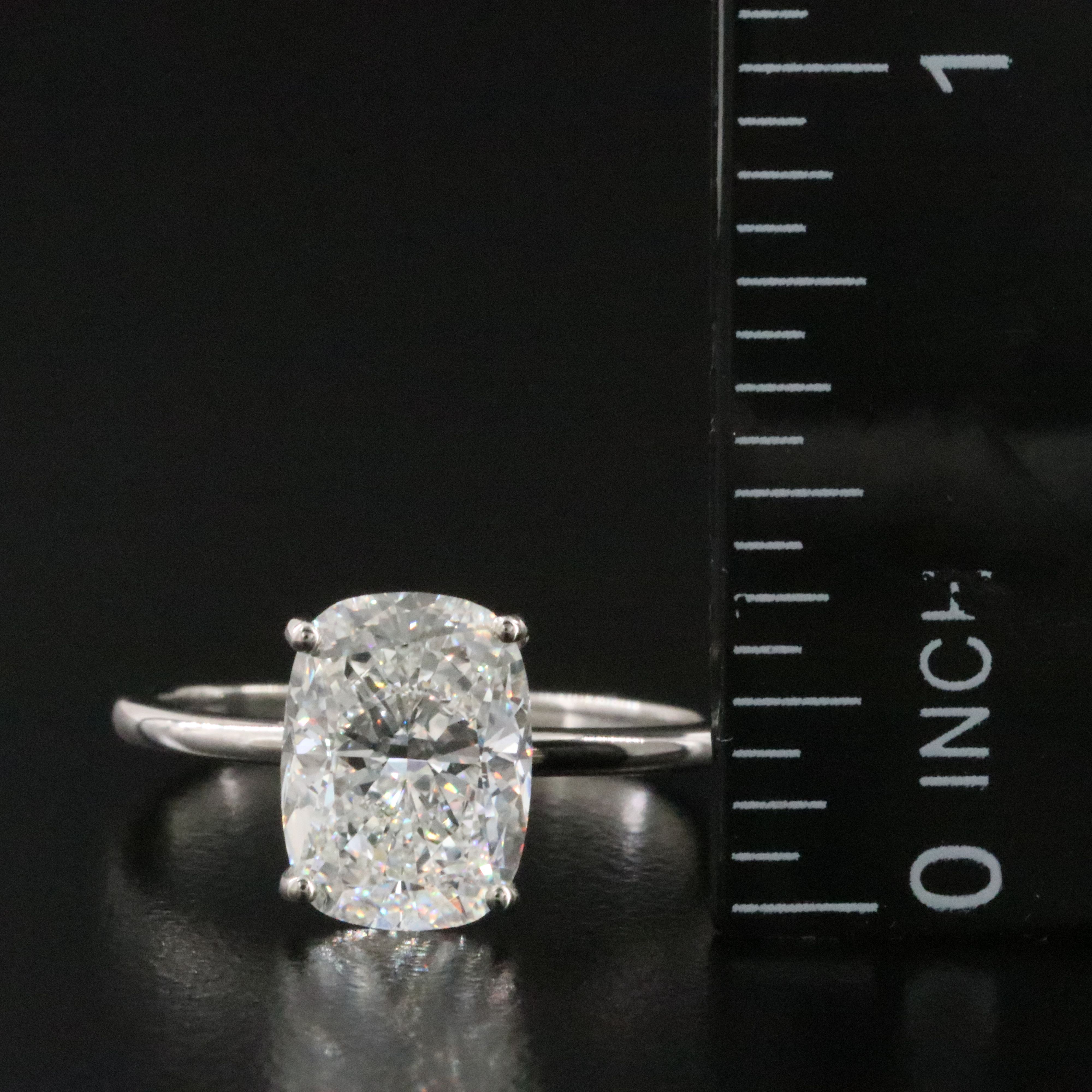 Platinum 3.32 CT Lab Grown Diamond Solitaire Ring