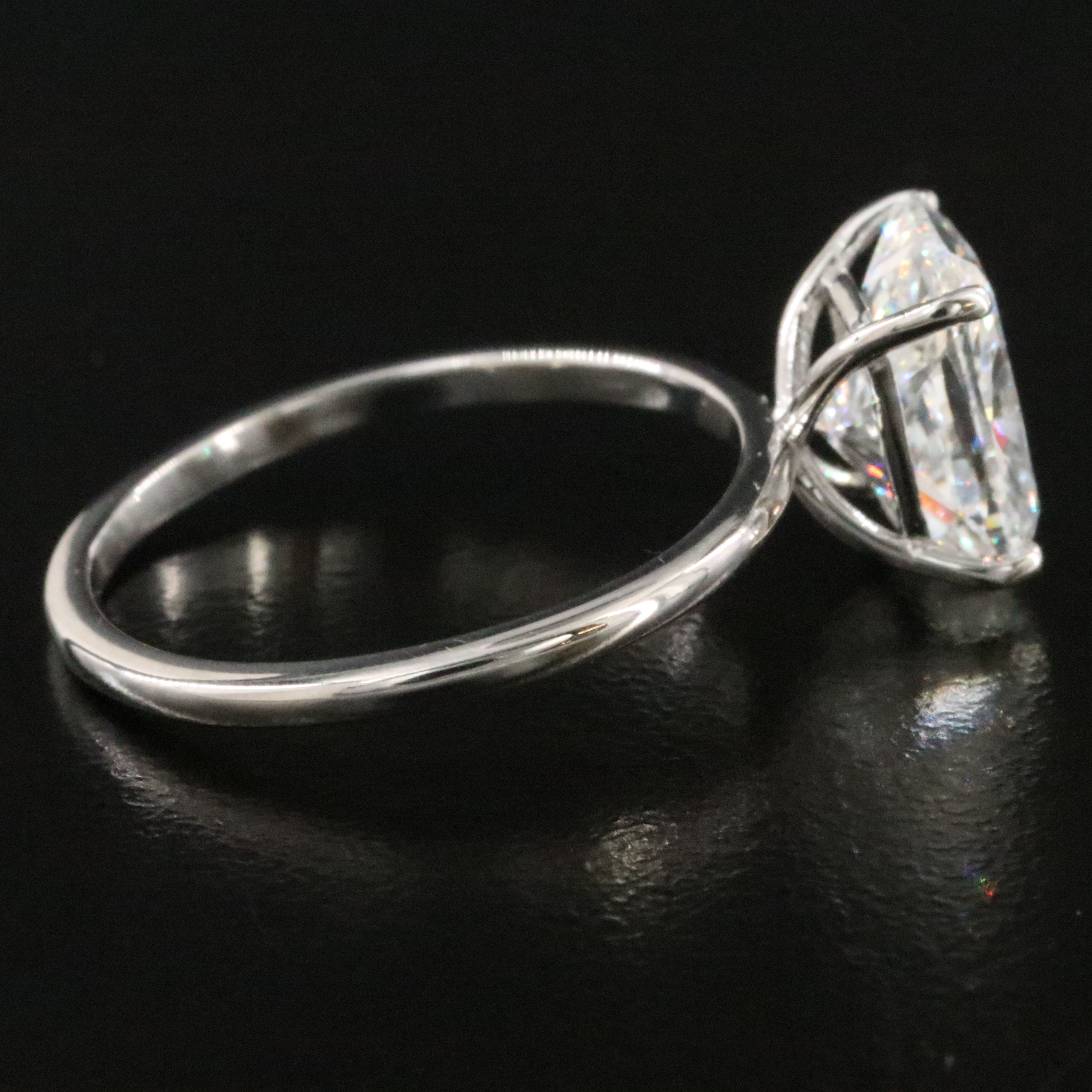 Platinum 3.32 CT Lab Grown Diamond Solitaire Ring