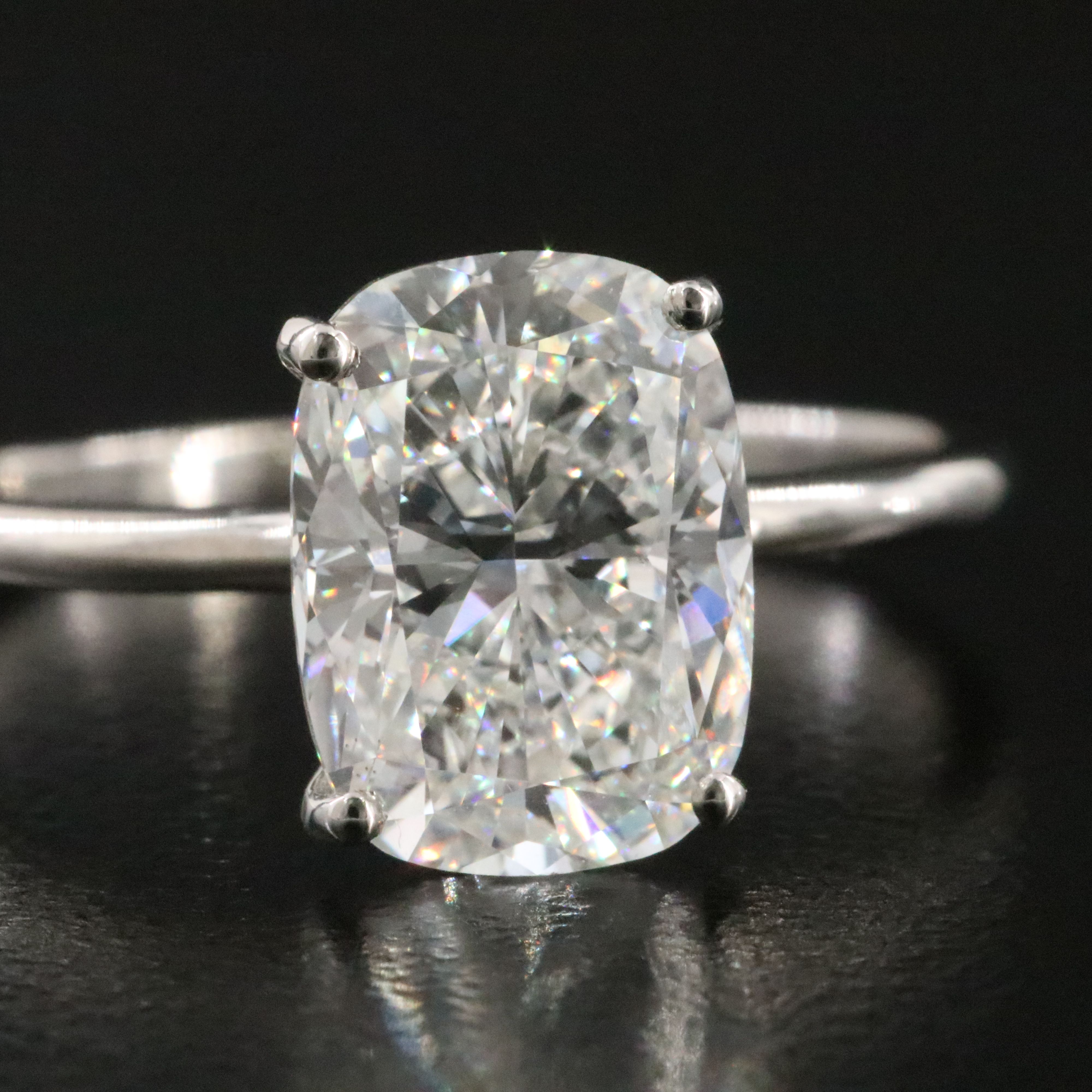 Platinum 3.32 CT Lab Grown Diamond Solitaire Ring