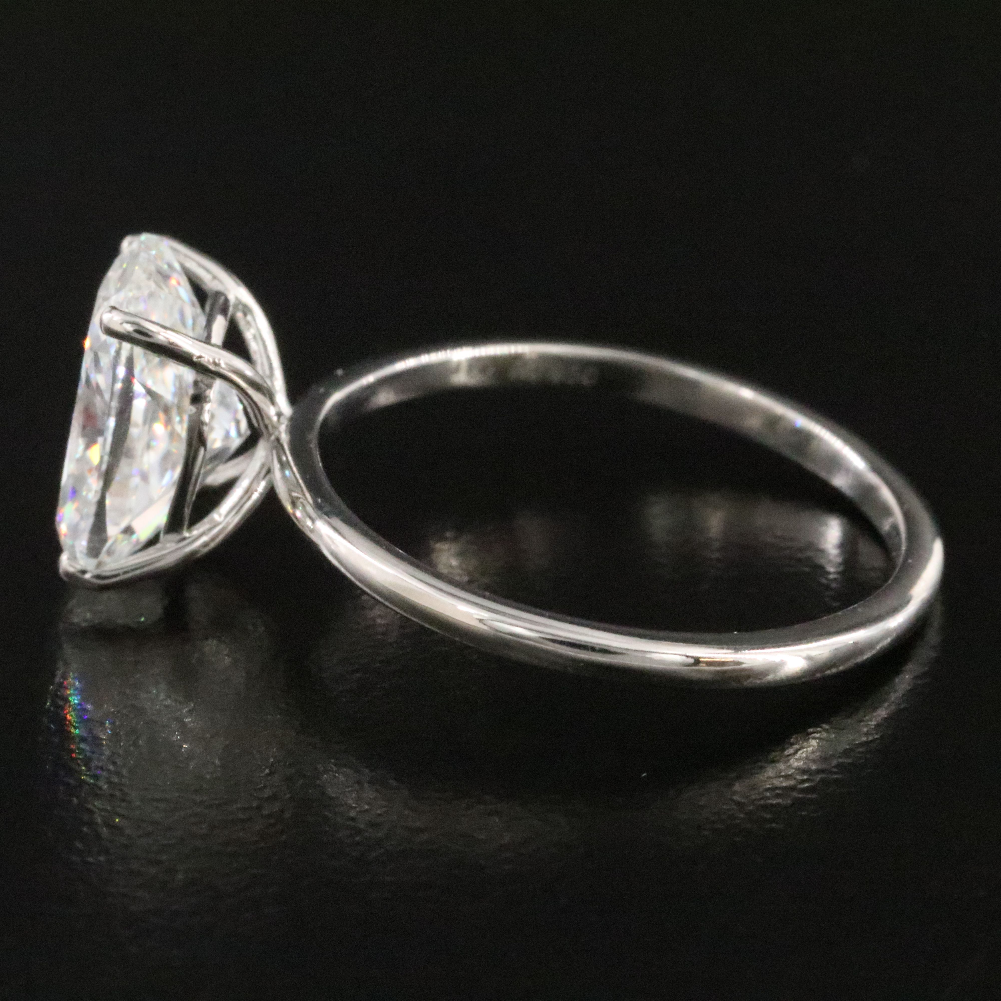 Platinum 3.32 CT Lab Grown Diamond Solitaire Ring