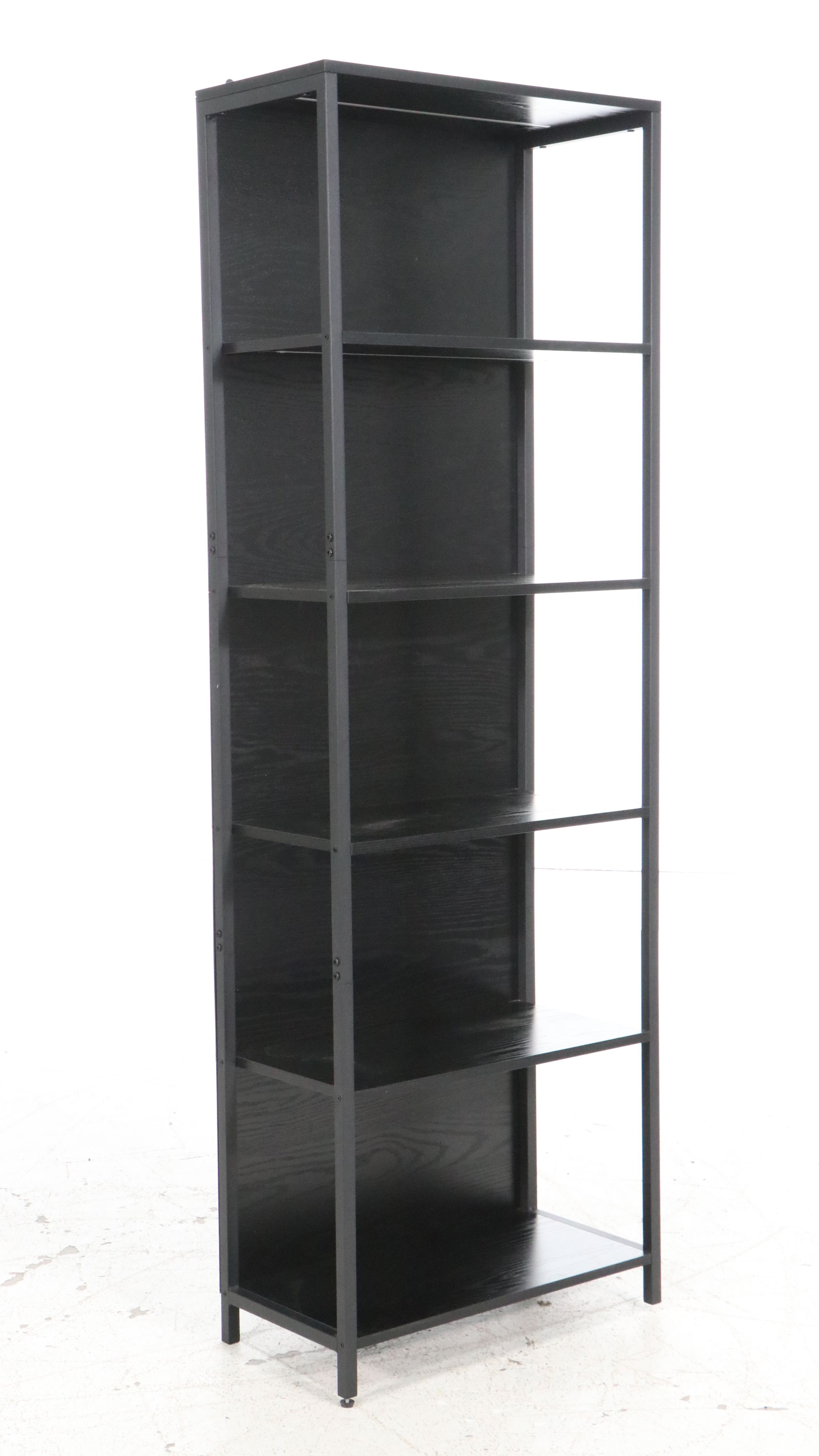 Contemporary Industrial Five-Shelf Illuminated Étagère