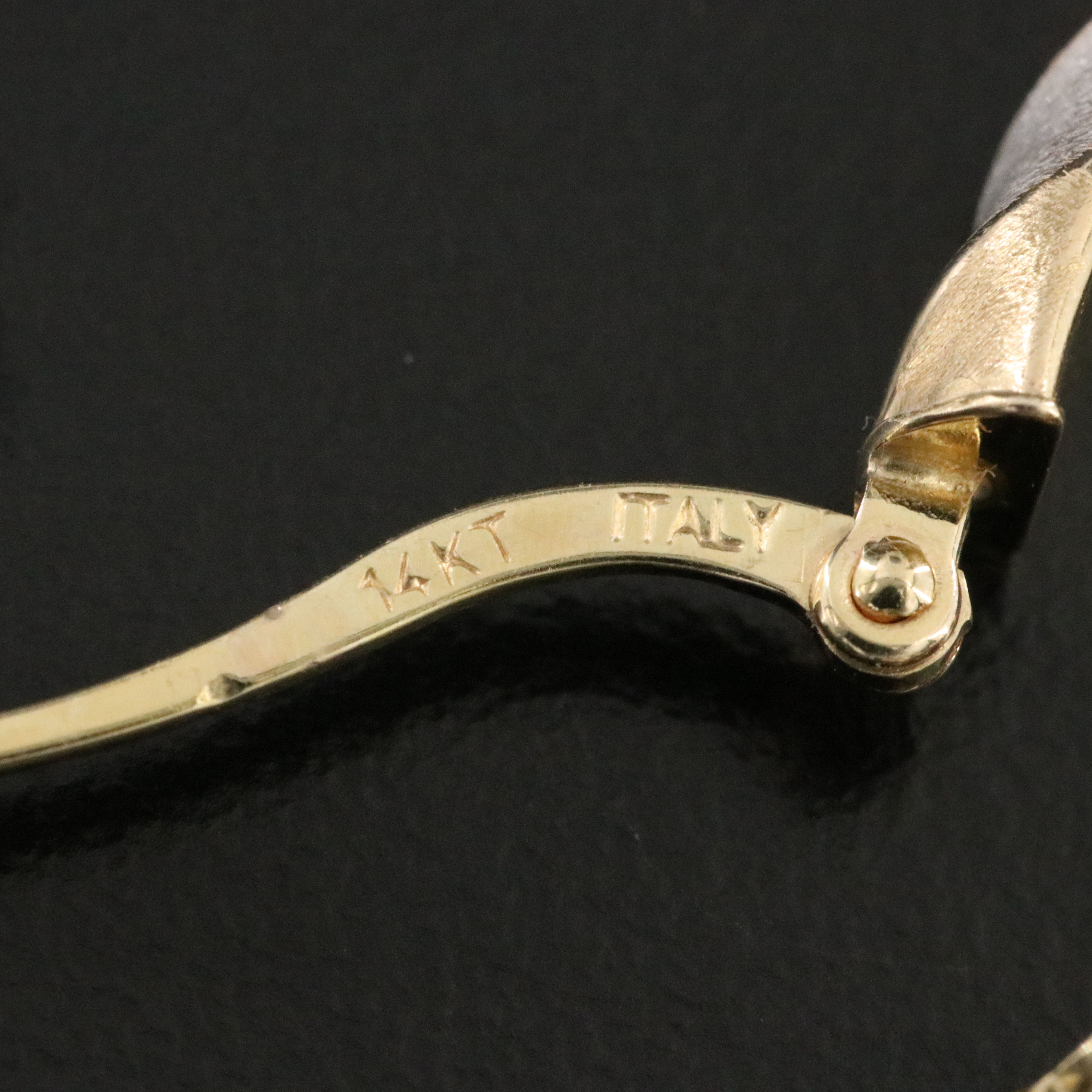 14K Tri-Color Fluted Hoop Earrings