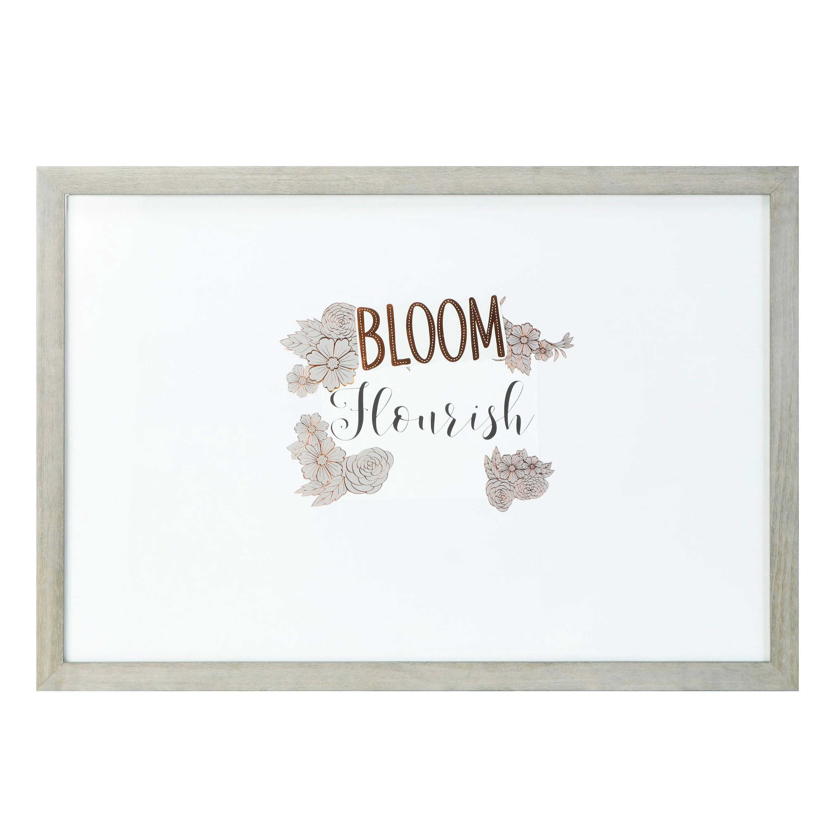 Bloom and Flourish Collage with Weathered Wooden Frame