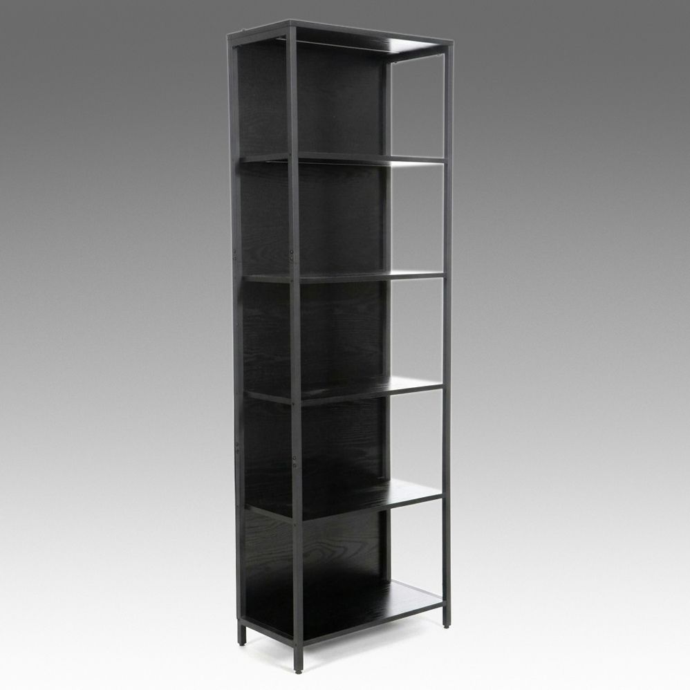 Contemporary Industrial Five-Shelf Illuminated Étagère