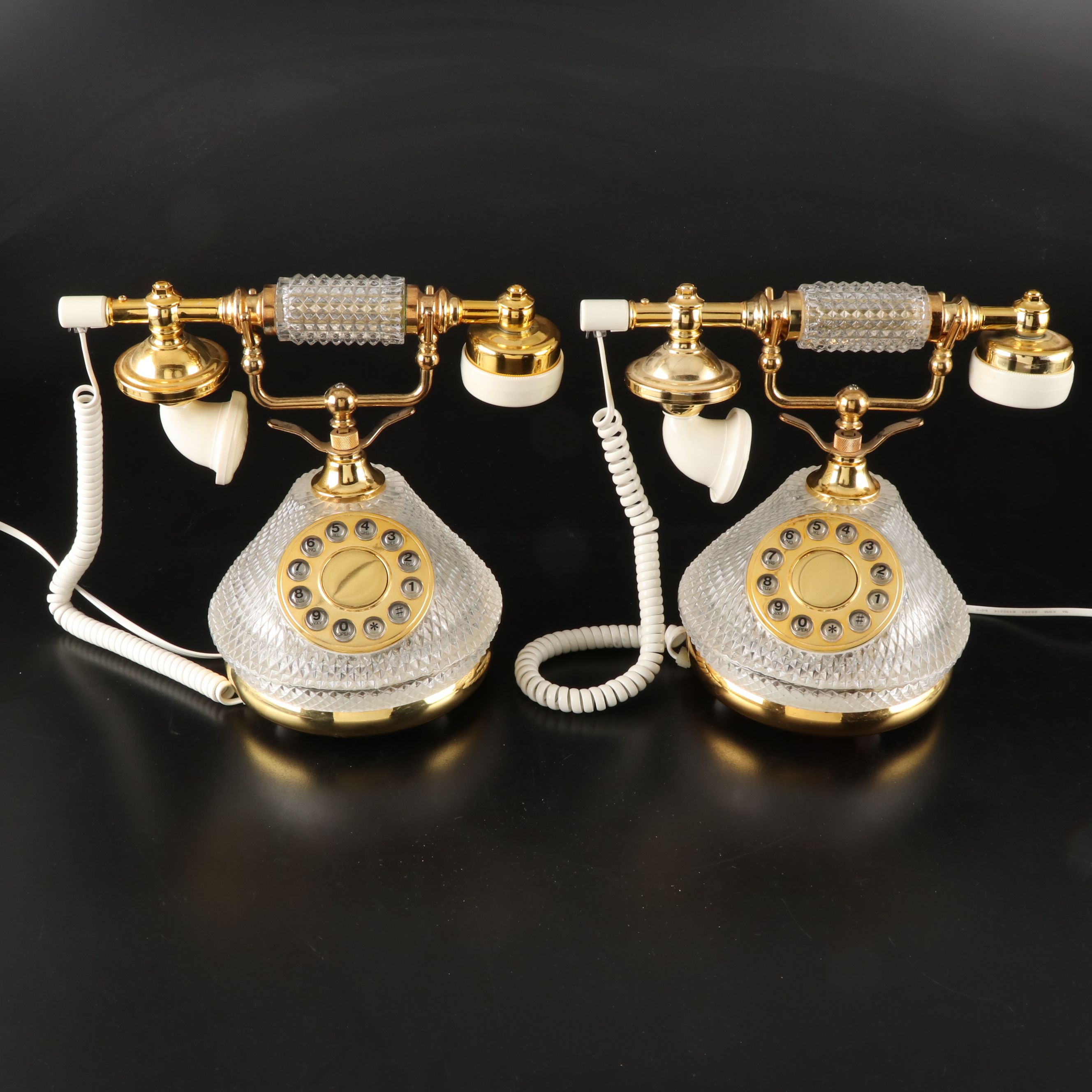 Victorian French Style Glass Telephones, 21st Century
