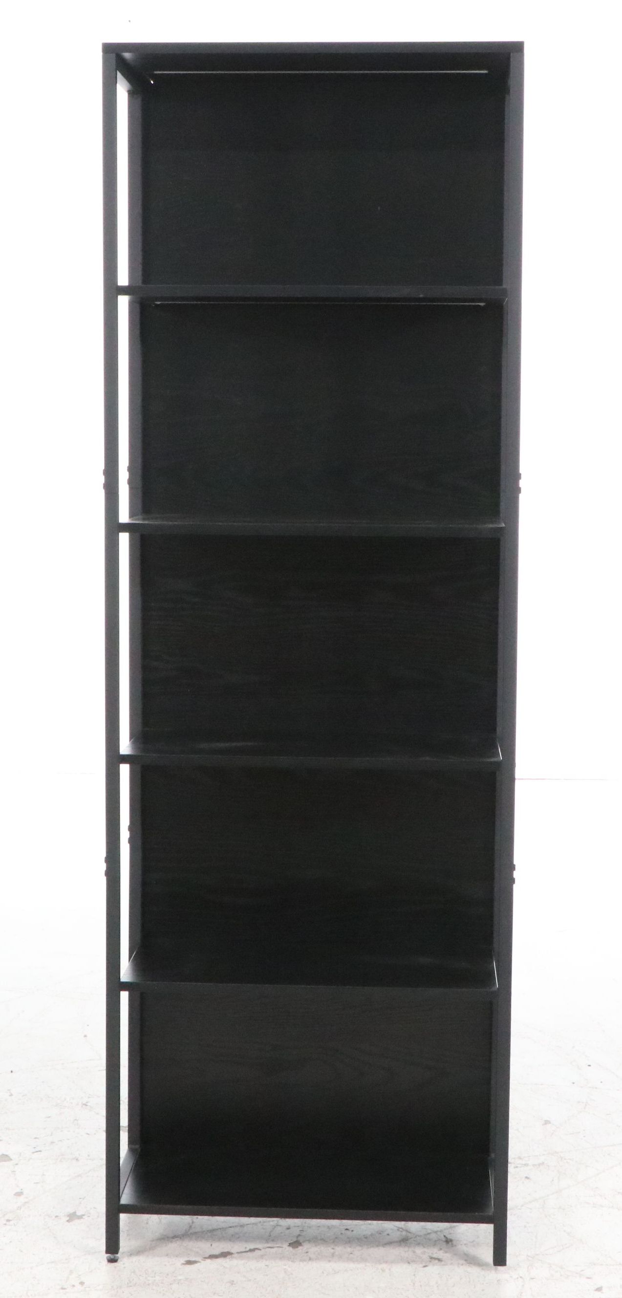Contemporary Industrial Five-Shelf Illuminated Étagère