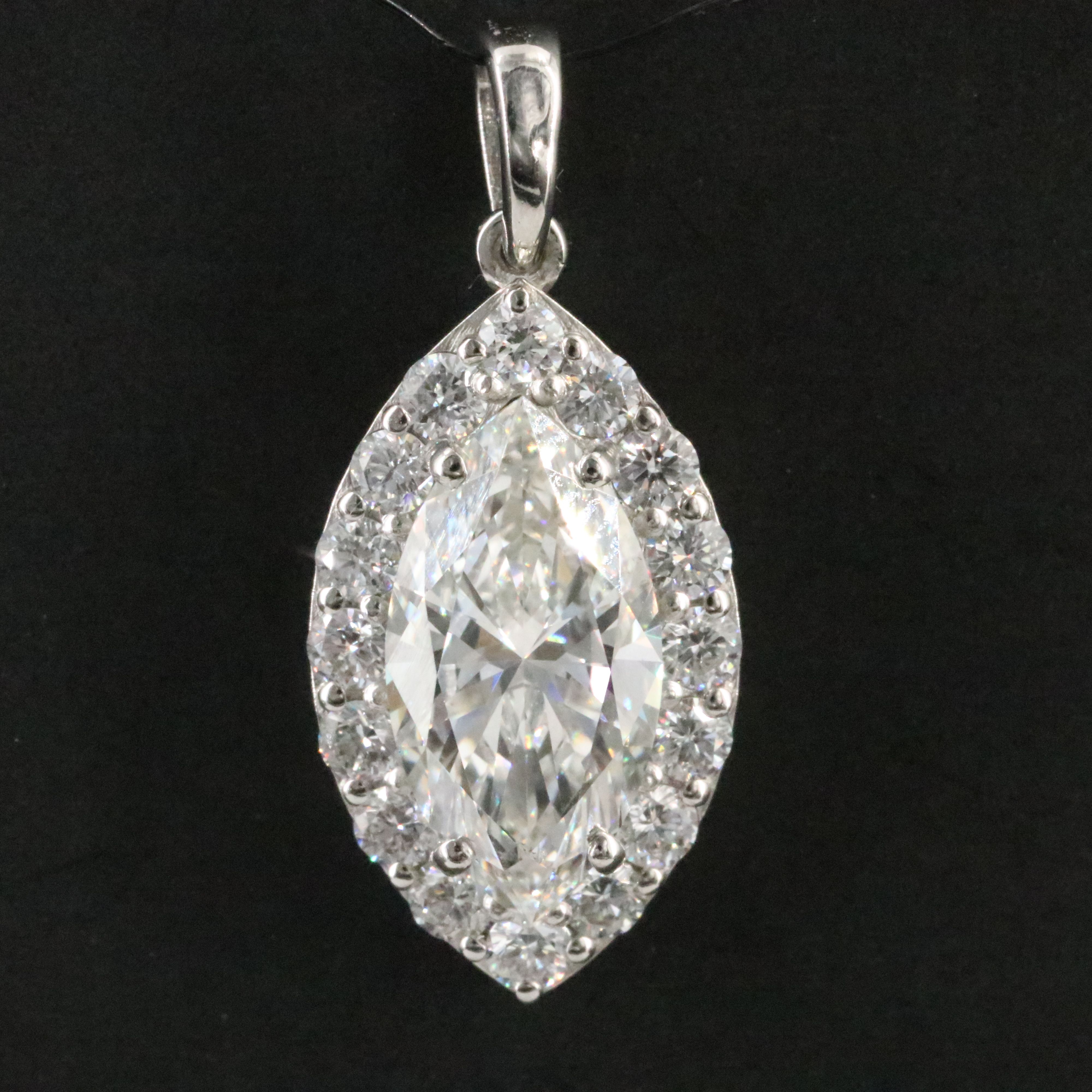 Platinum 2.43 CTW Lab Grown Diamond Pendant