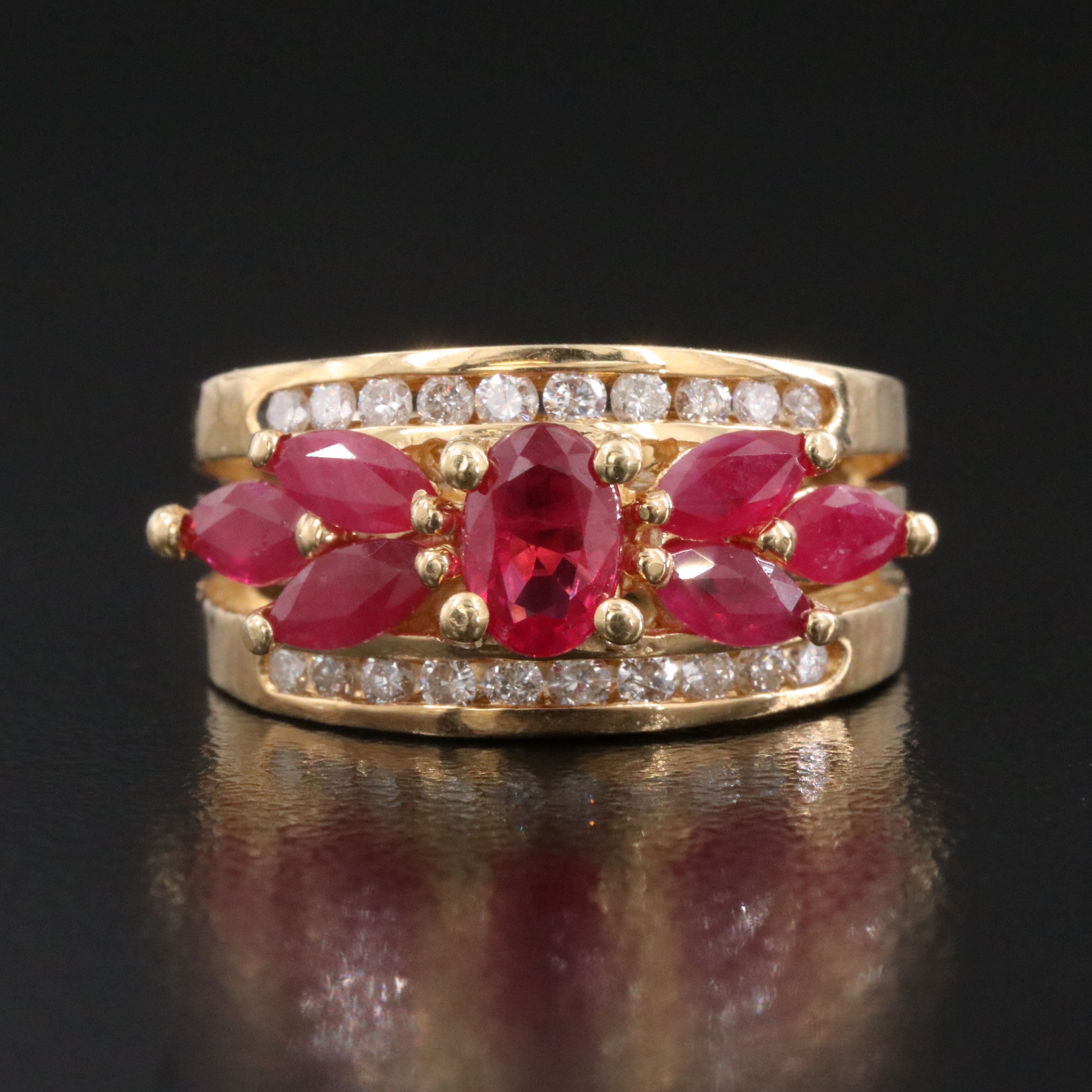 14K Ruby and Diamond Ring