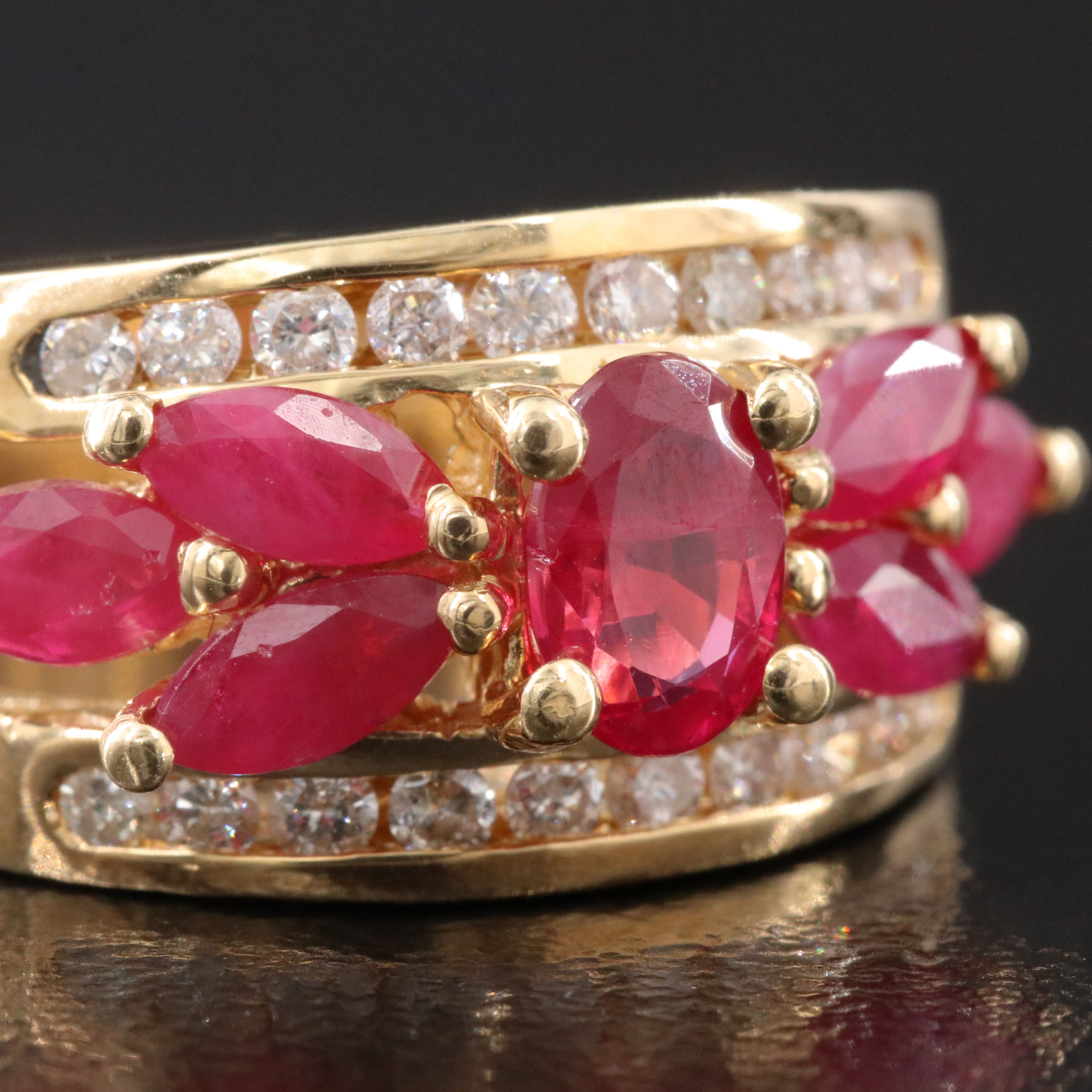 14K Ruby and Diamond Ring