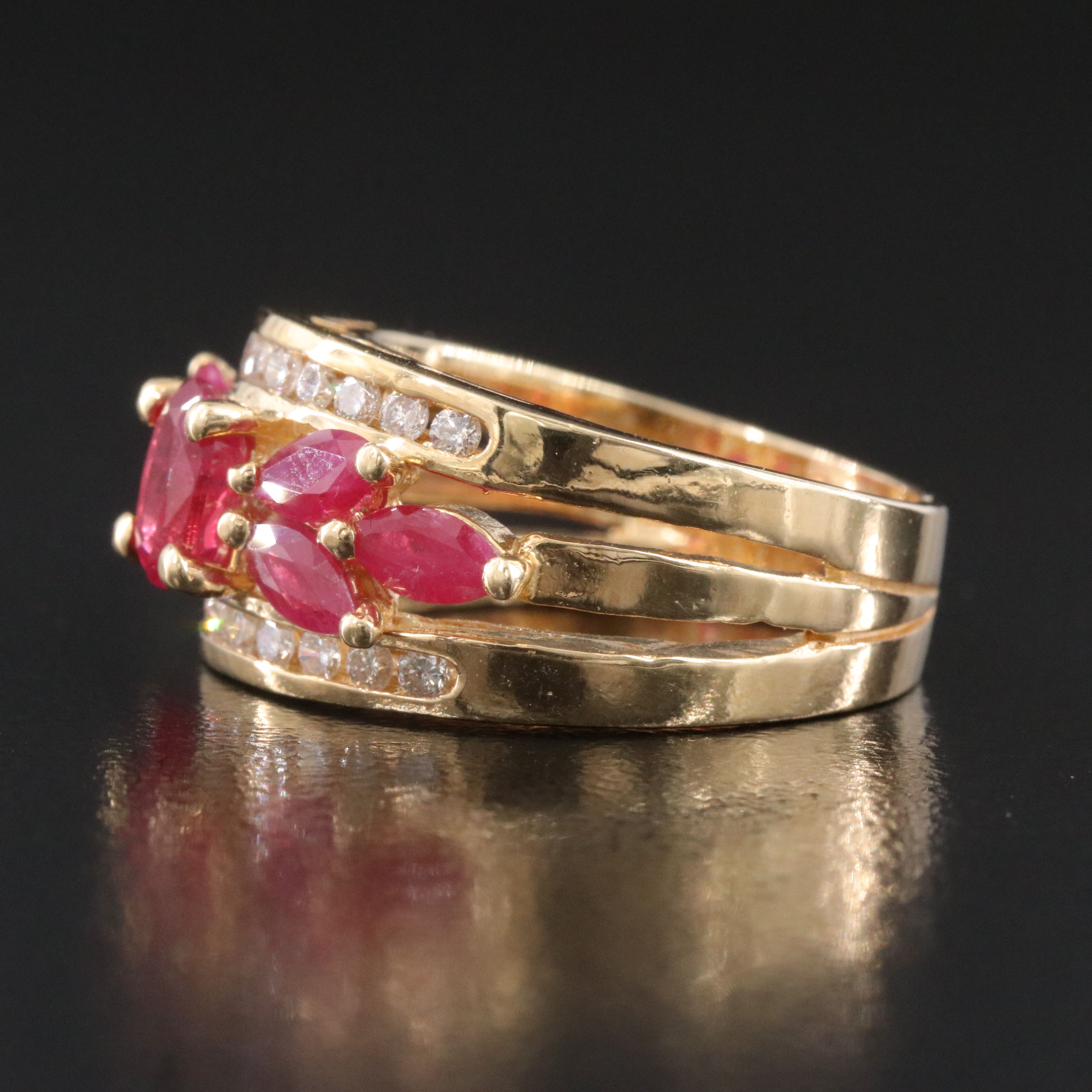 14K Ruby and Diamond Ring