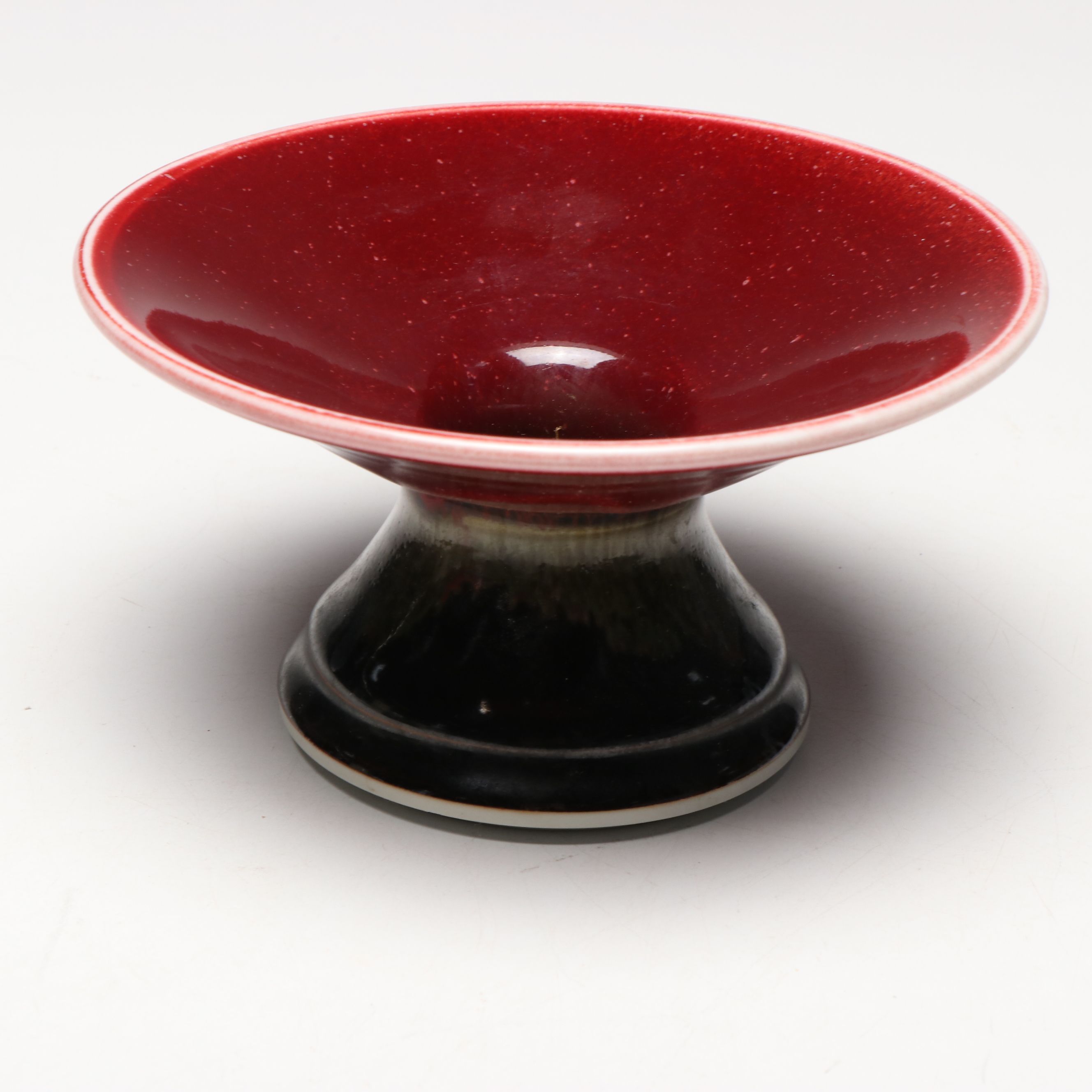 Larry Spears Drip Glaze Flower Frog with Other Art Pottery Frog and Bowl