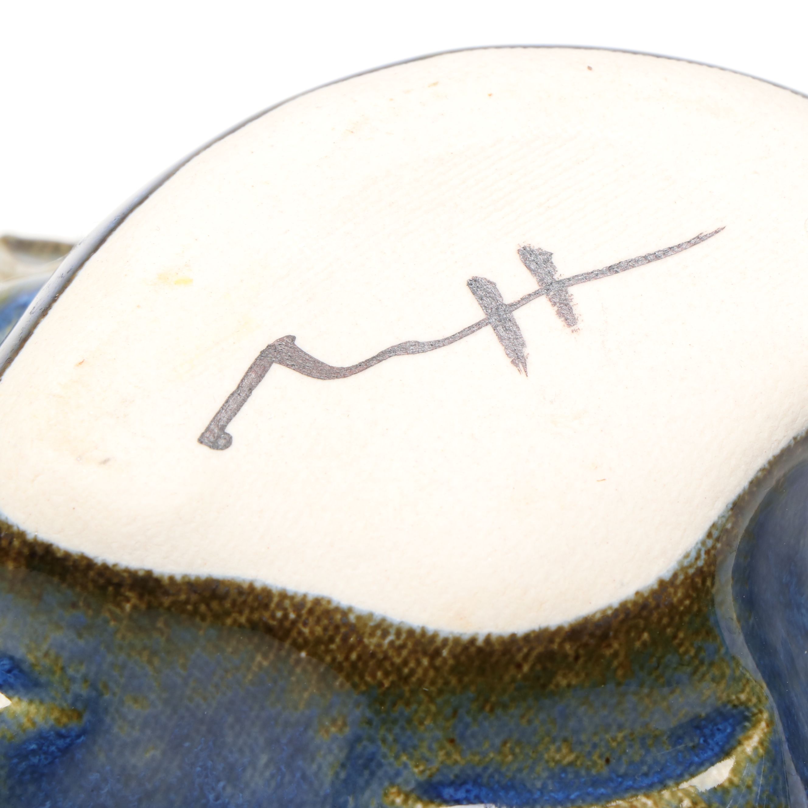 Larry Spears Drip Glaze Flower Frog with Other Art Pottery Frog and Bowl