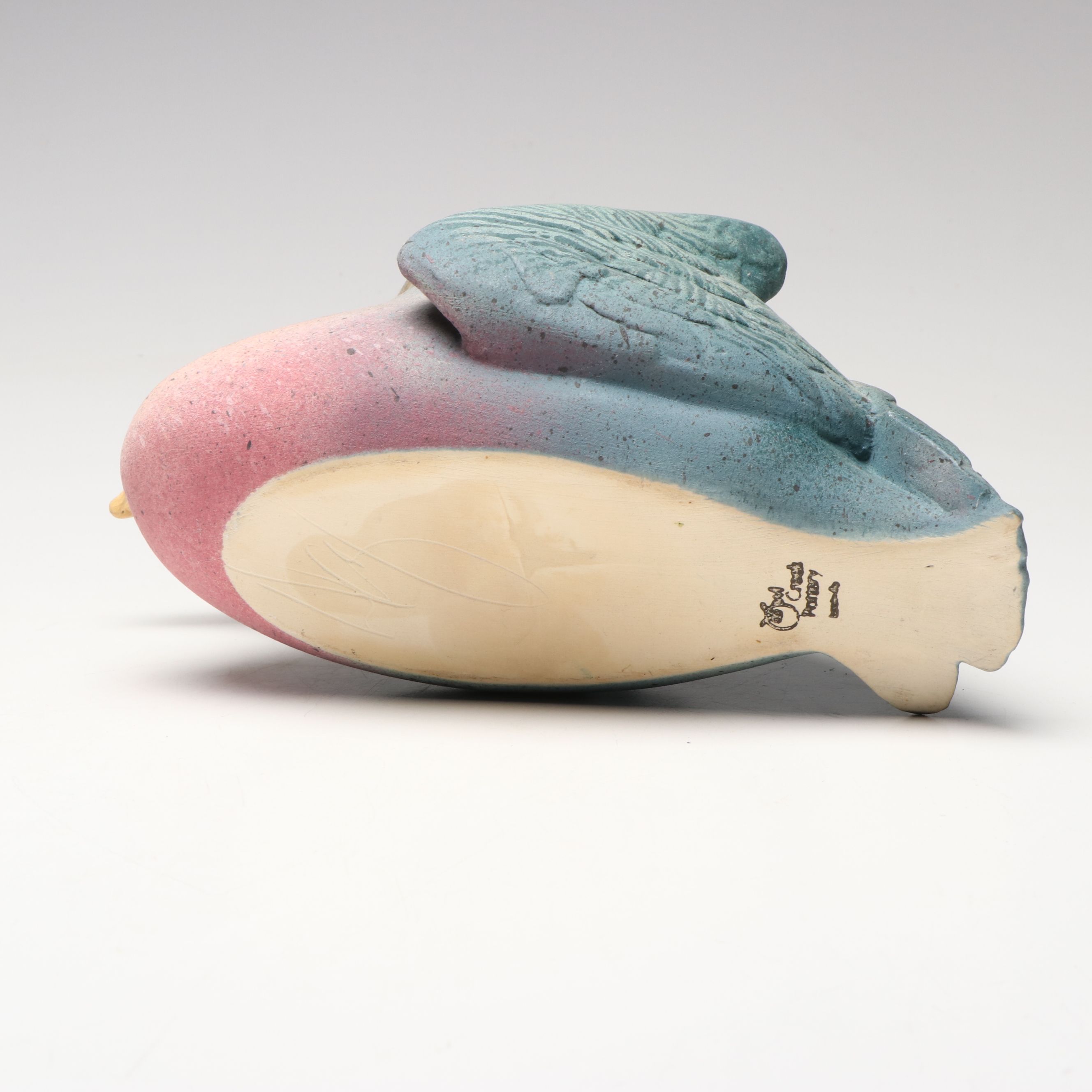 Wayne Bates Sgraffito Jar with Owl Creek Pelican Planter and Other Candlestick