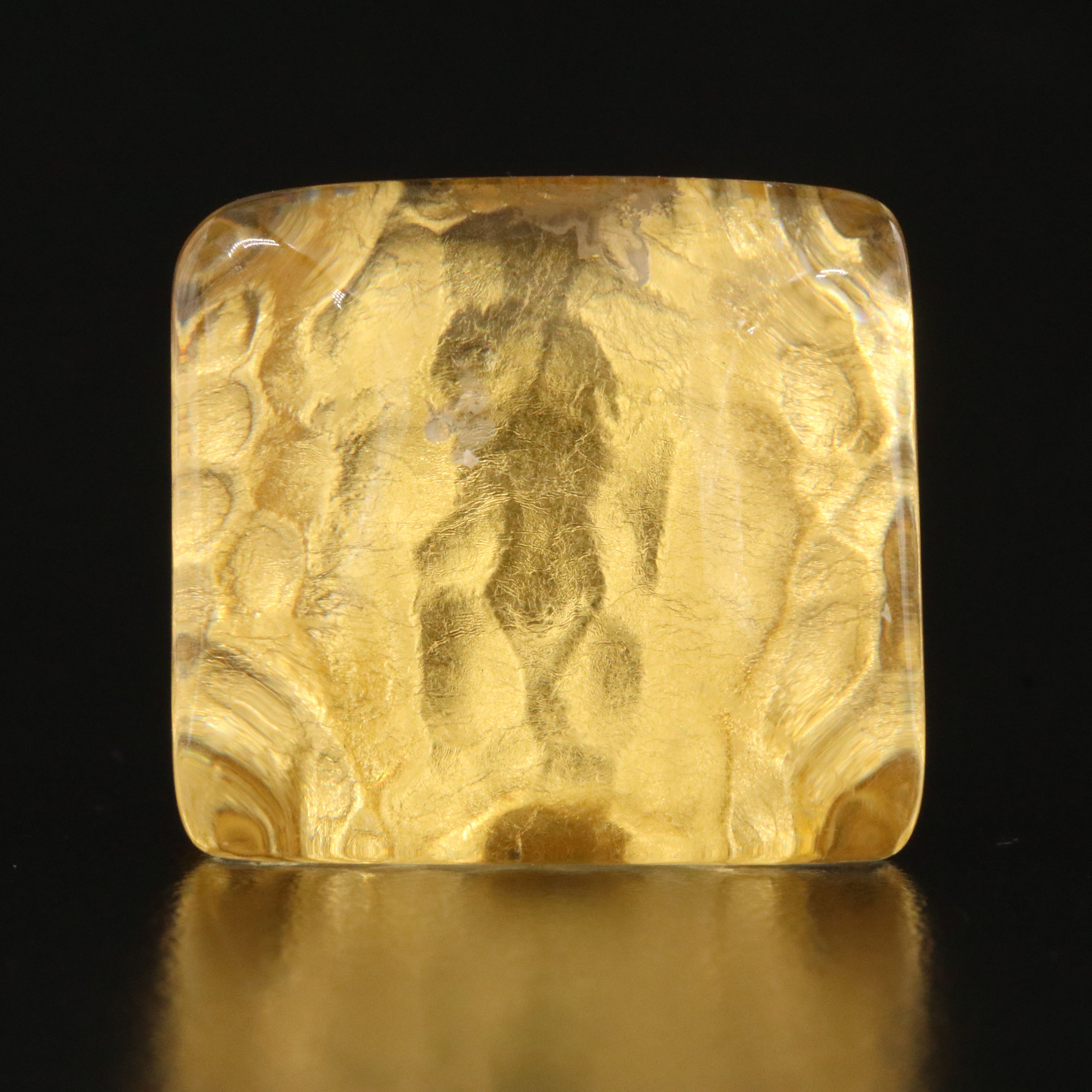 Sterling Square Ring with Hammered Finish