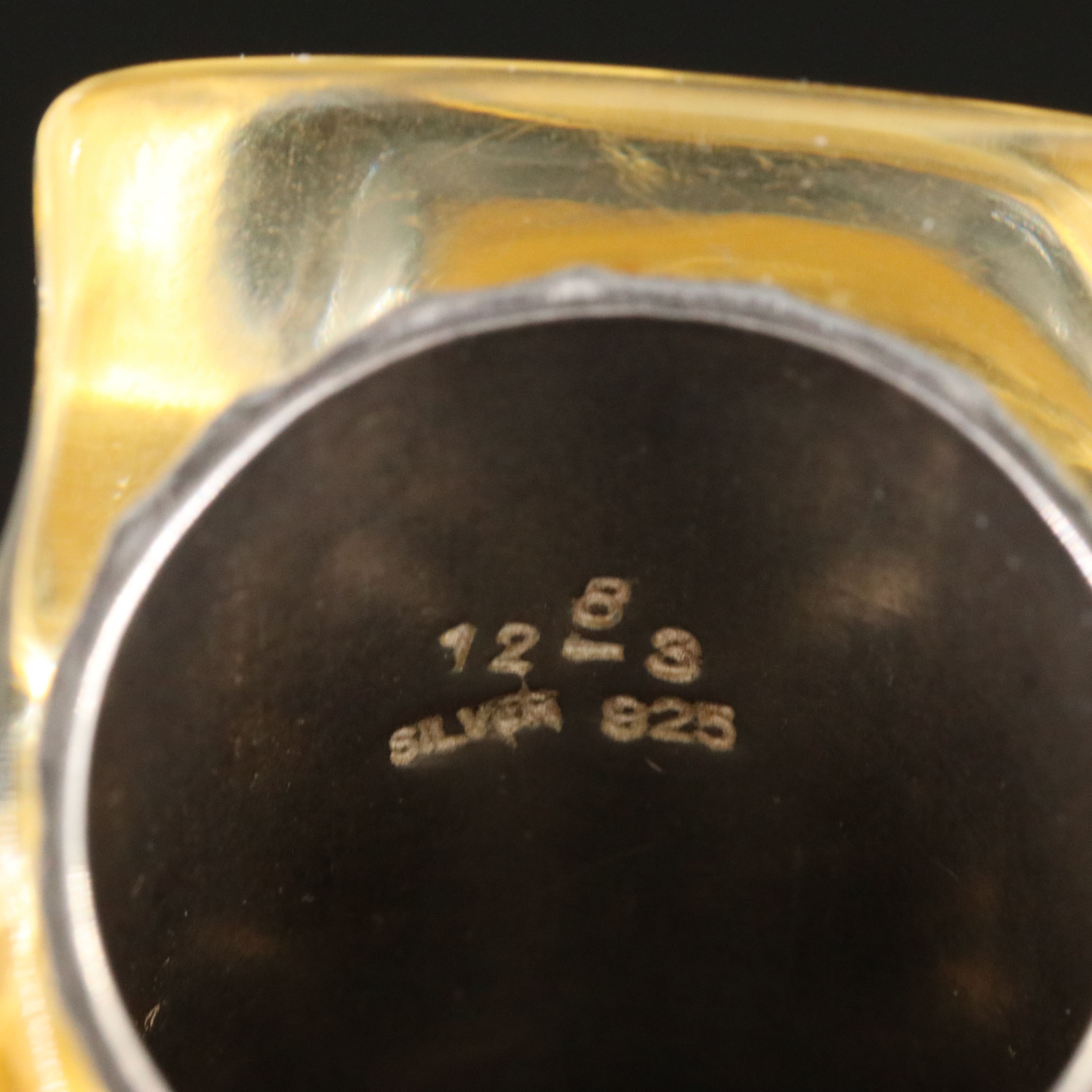 Sterling Square Ring with Hammered Finish