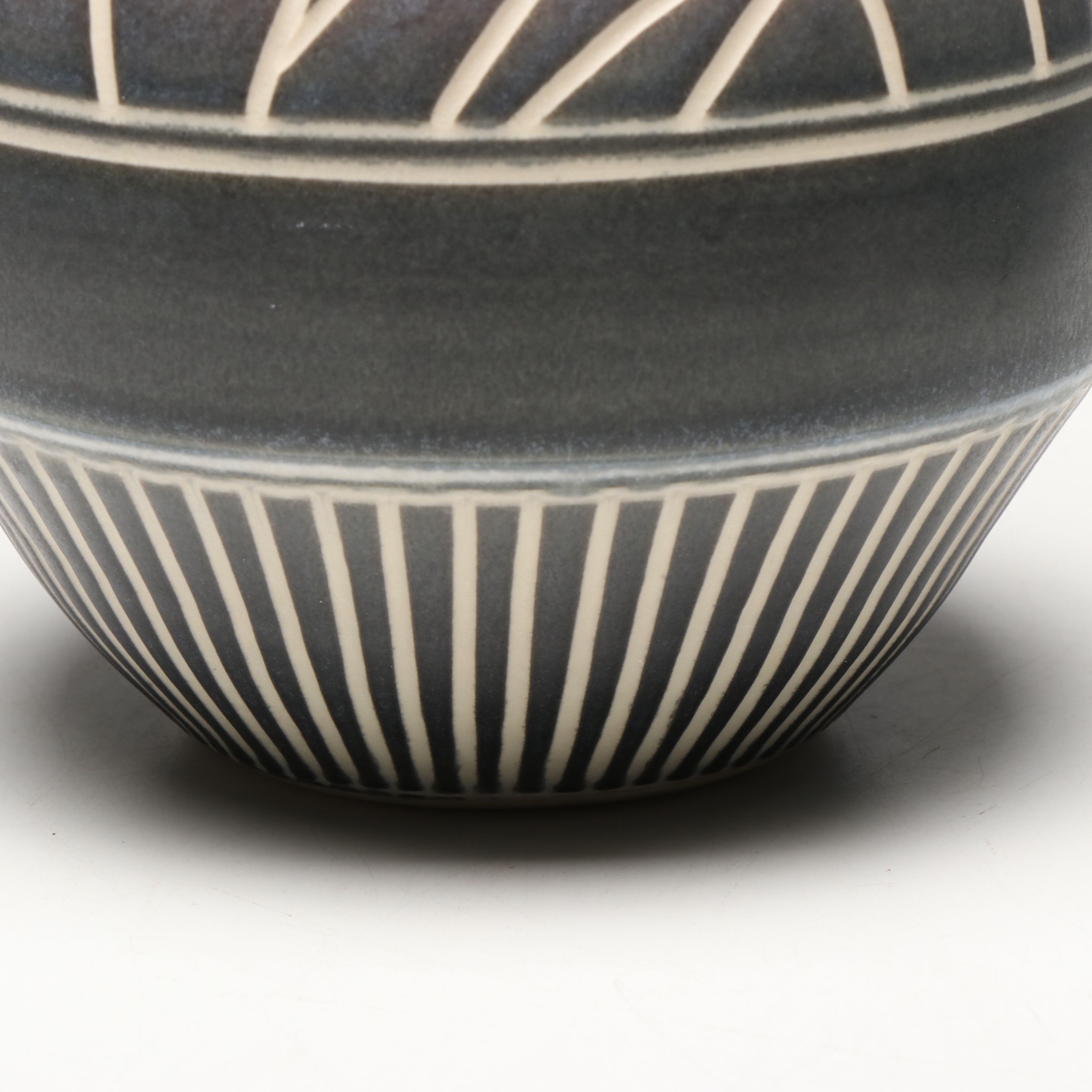 Wayne Bates Sgraffito Jar with Owl Creek Pelican Planter and Other Candlestick