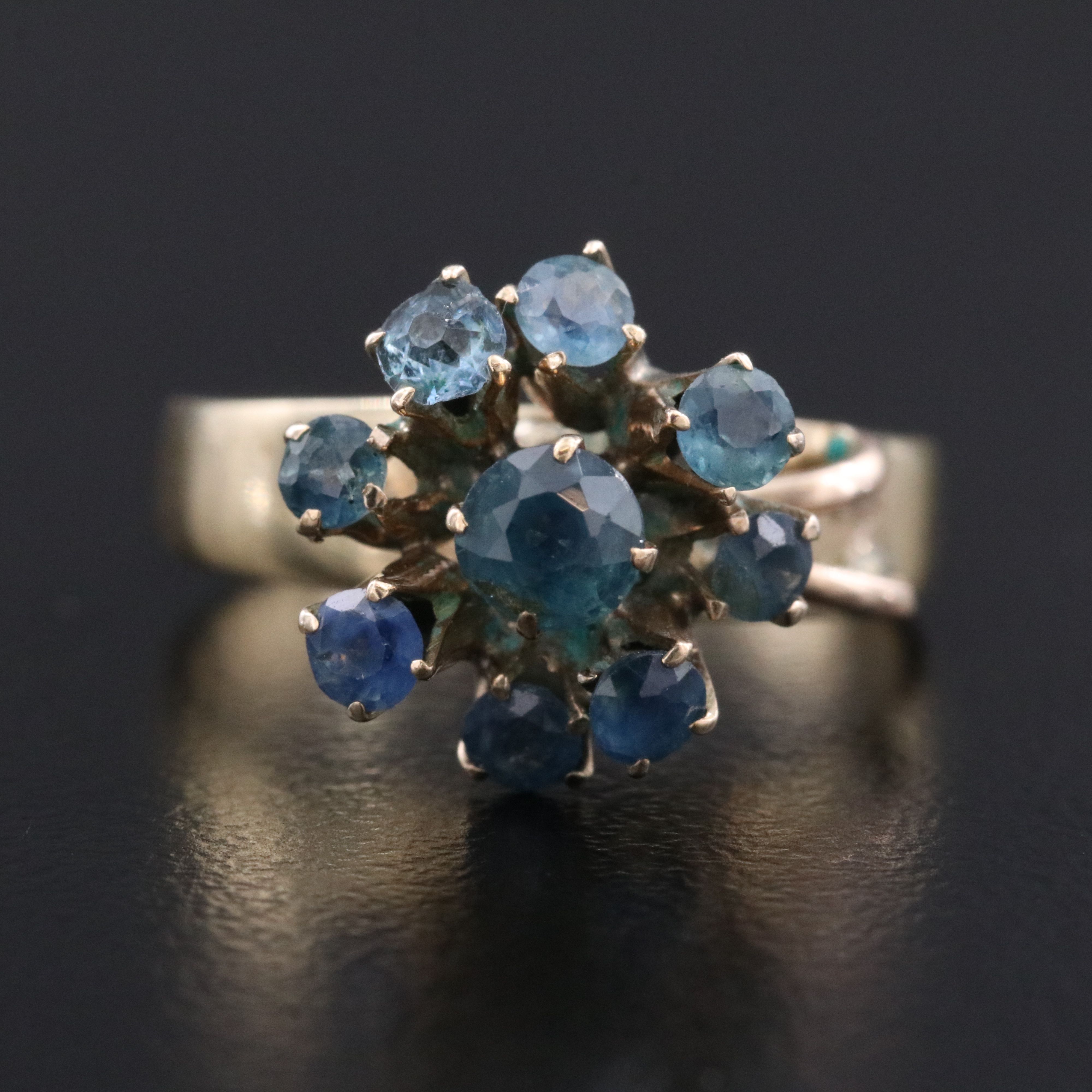 Sapphire Cluster Ring