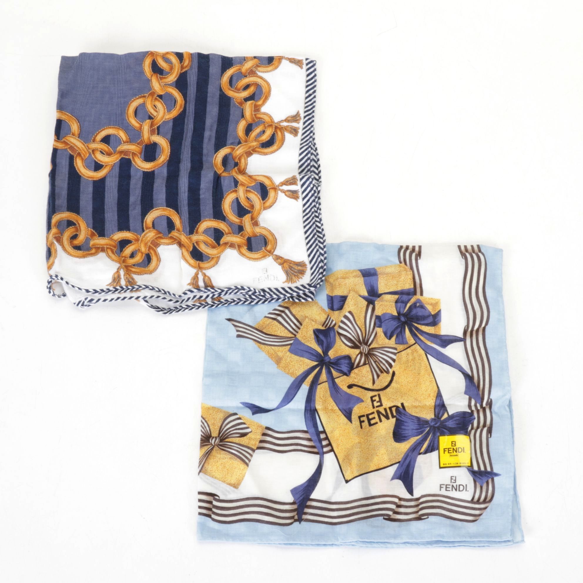 Fendi Printed Pocket Square & Handkerchief