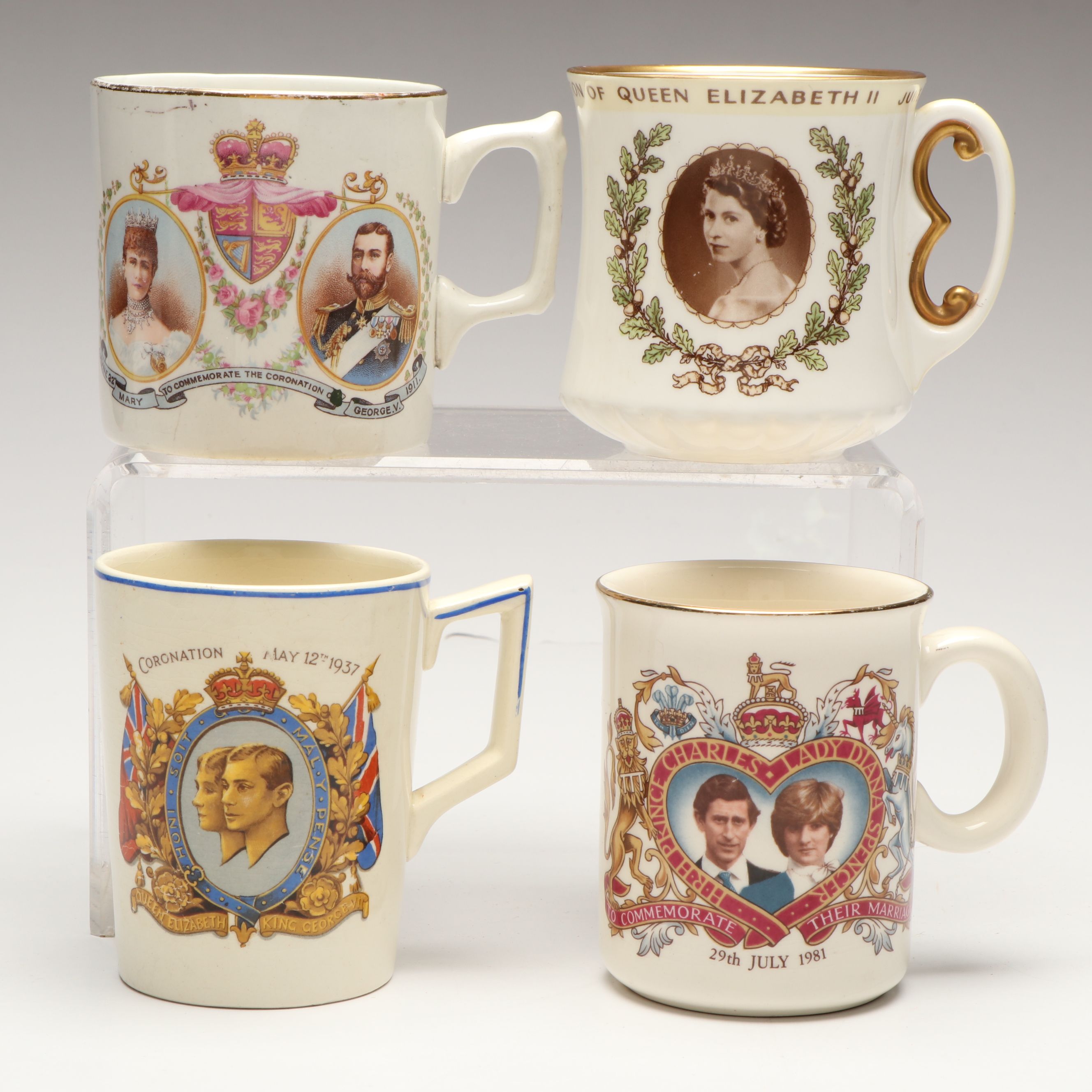 Royal Doulton Elizabeth II Coronation and Other Commemorative Ceramic Mugs