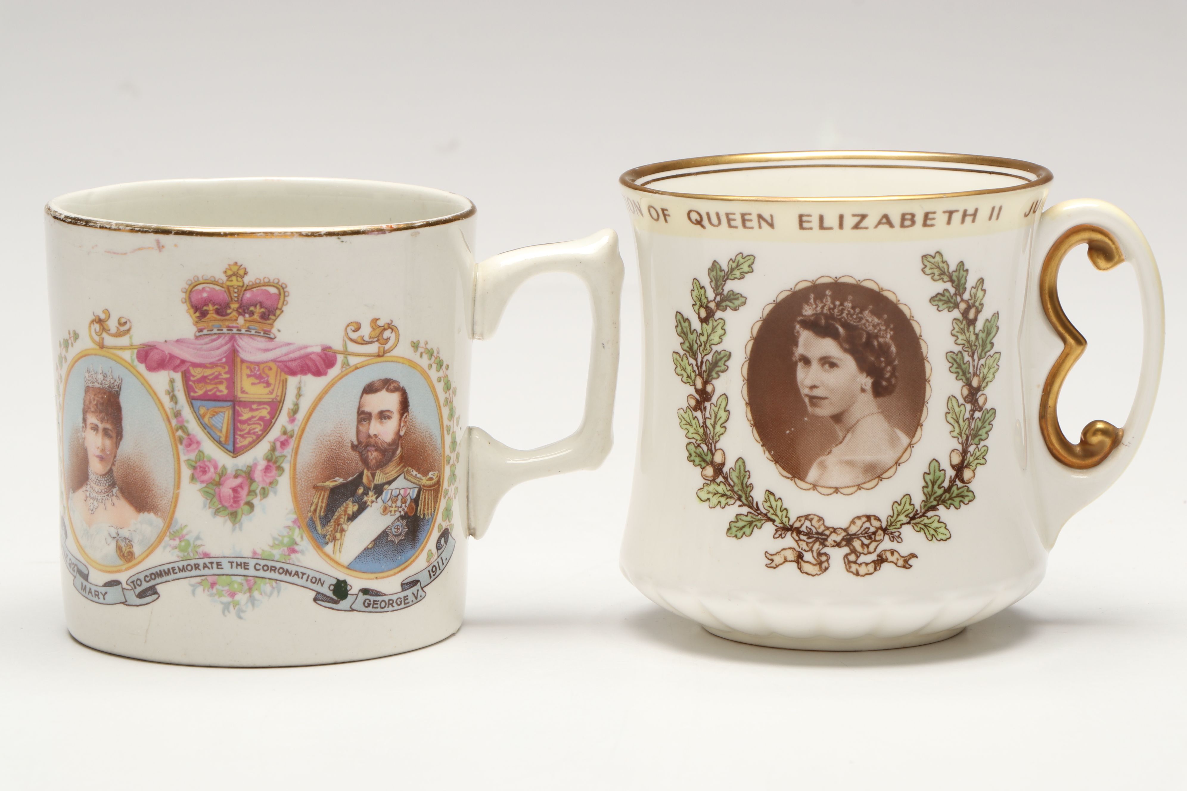 Royal Doulton Elizabeth II Coronation and Other Commemorative Ceramic Mugs