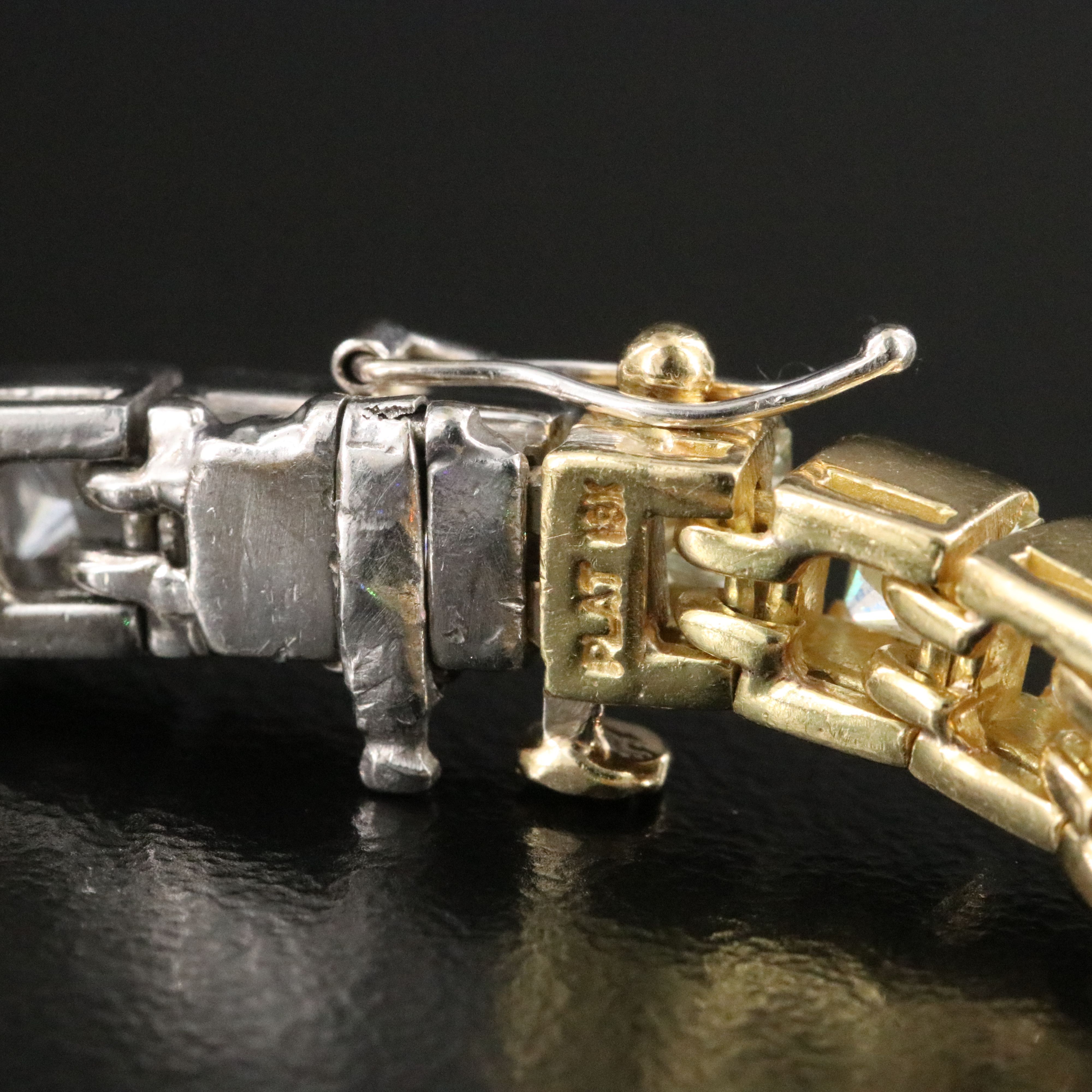 Platinum and 18K 11.25 CTW Diamond Line Bracelet with Fancy Diamonds