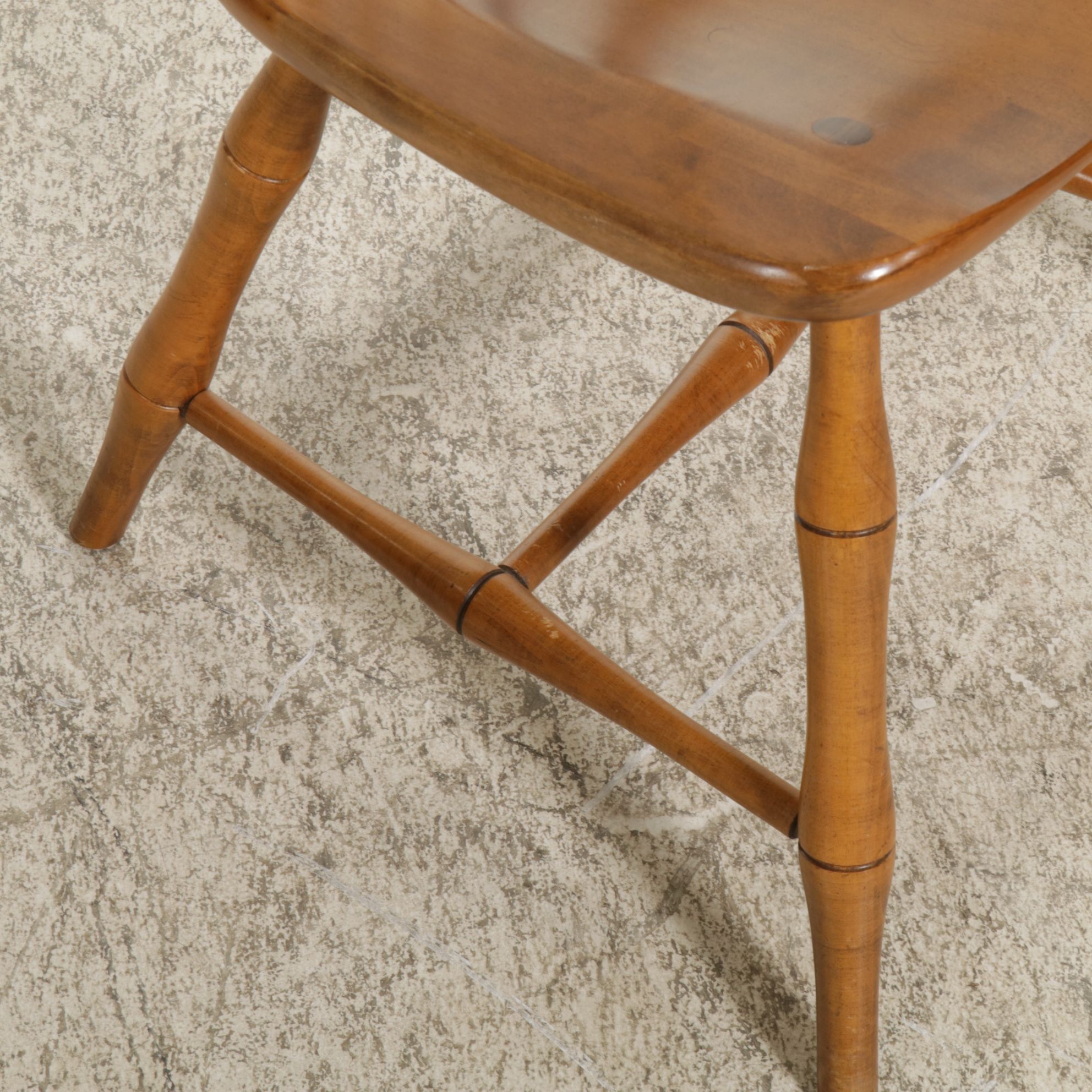 Ethan Allen Bamboo-Form Maple Birdcage Windsor Dining Chairs, Set of Four