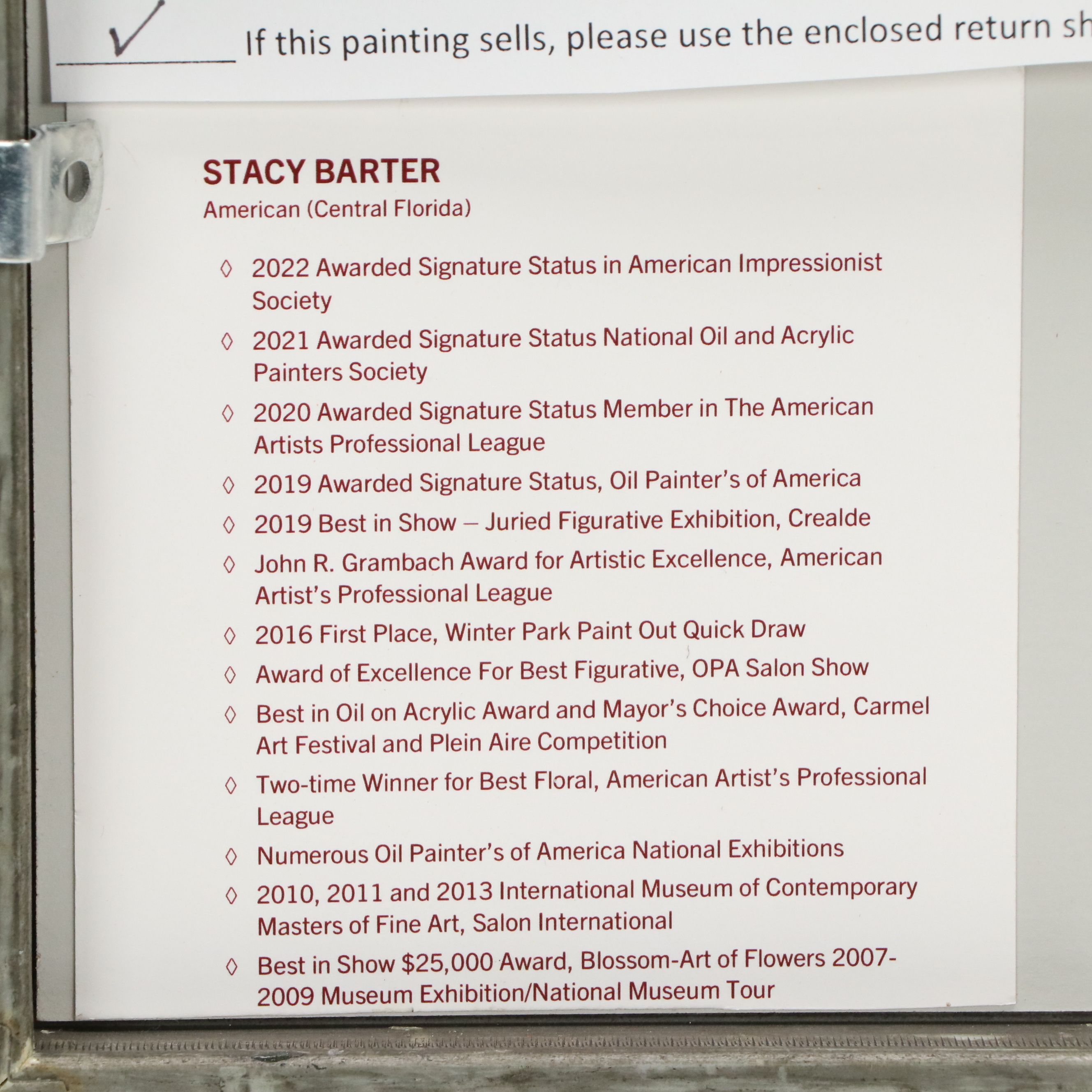 Stacy Barter Oil Painting "In the Studio with Stephanie"