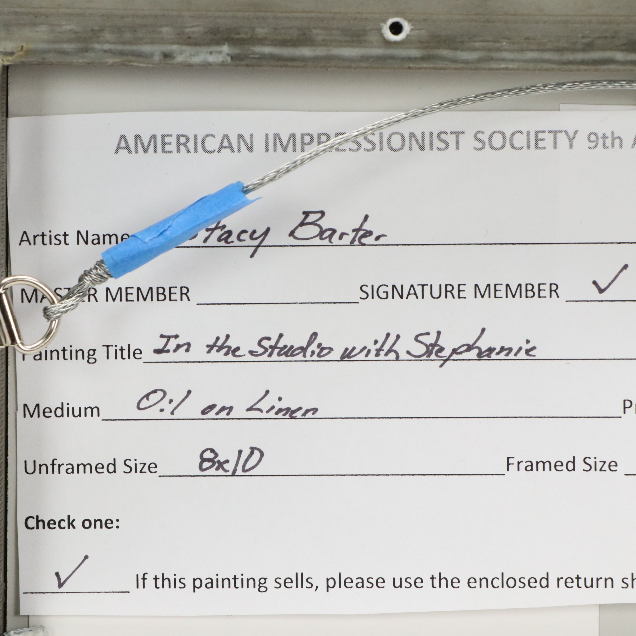 Stacy Barter Oil Painting "In the Studio with Stephanie"