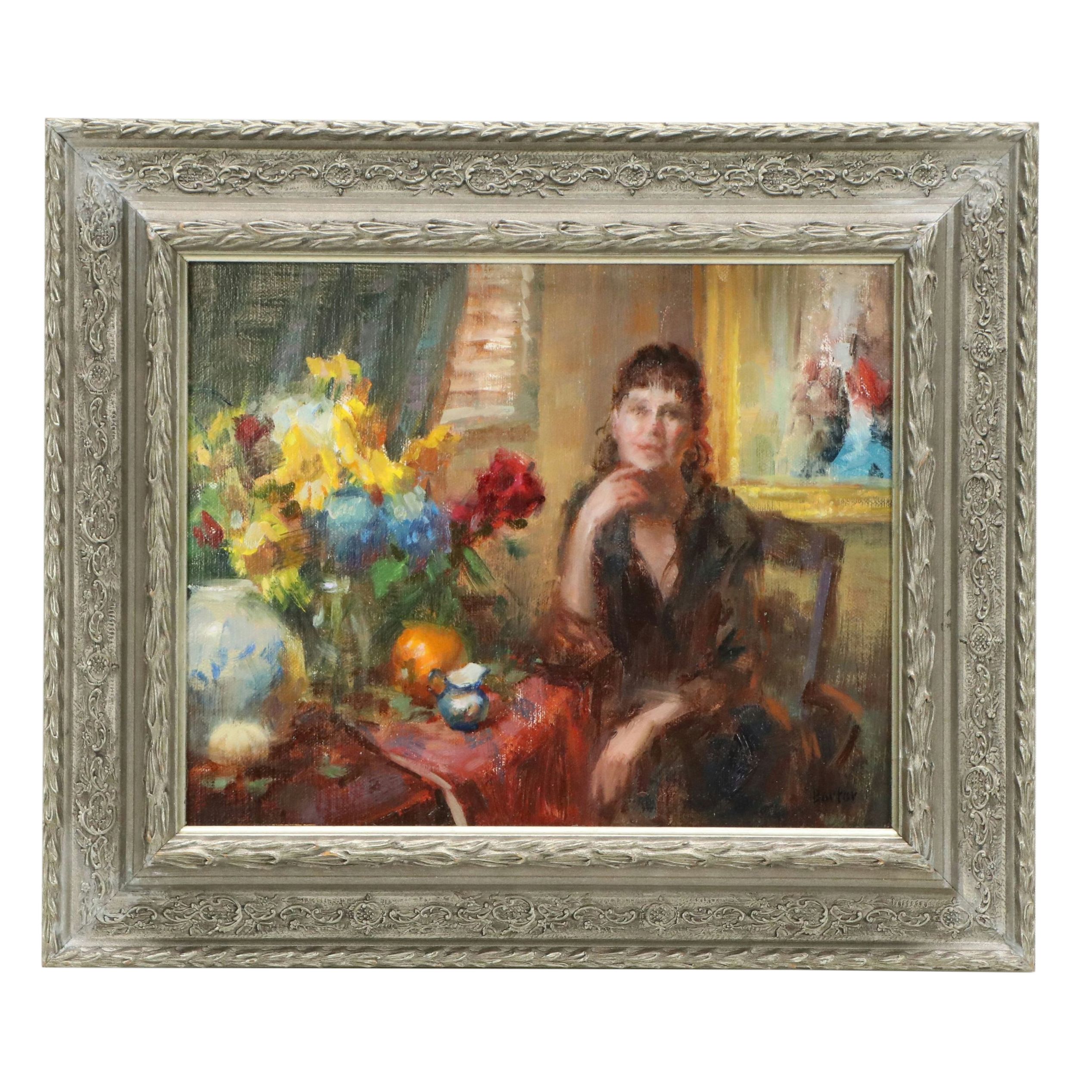 Stacy Barter Oil Painting "In the Studio with Stephanie"