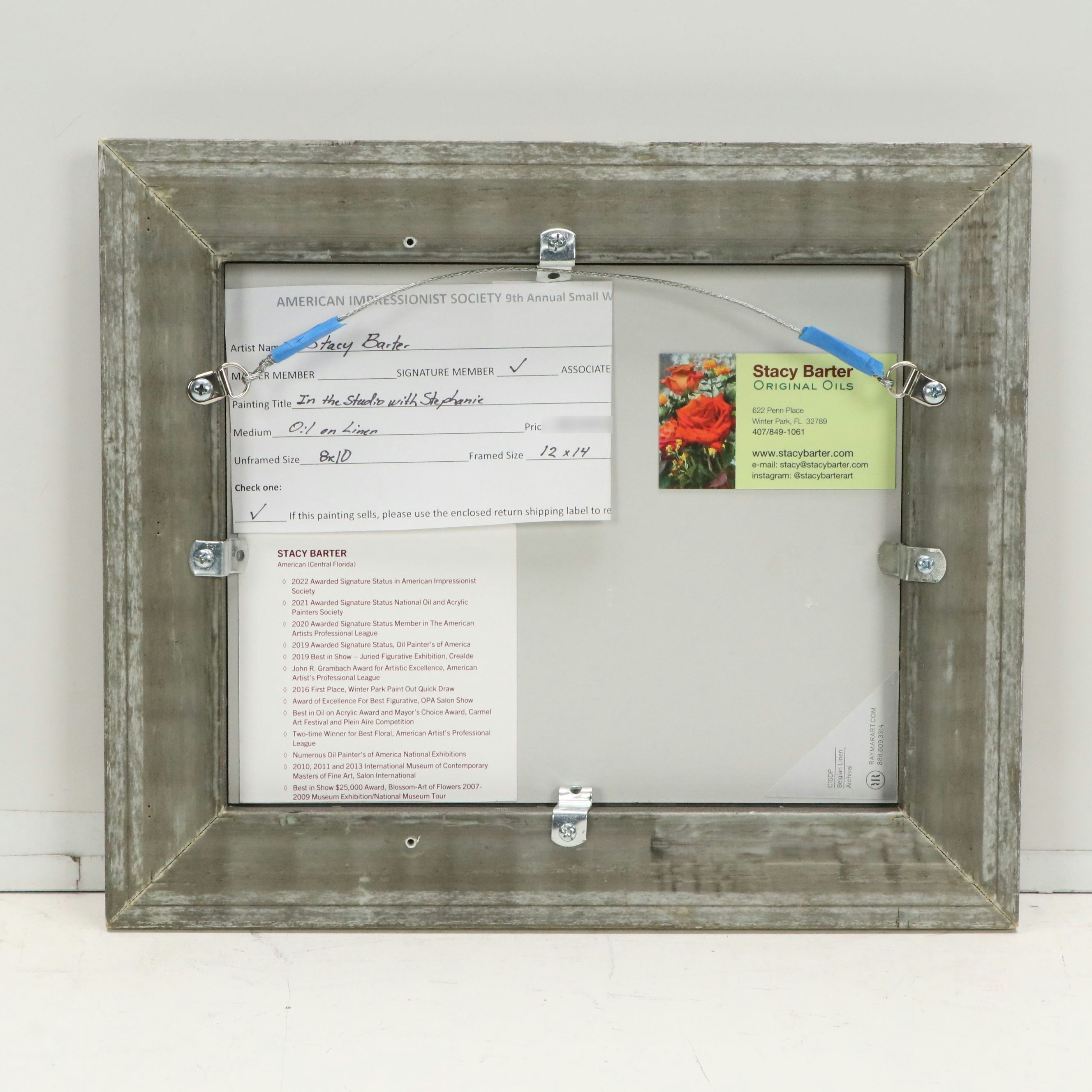 Stacy Barter Oil Painting "In the Studio with Stephanie"