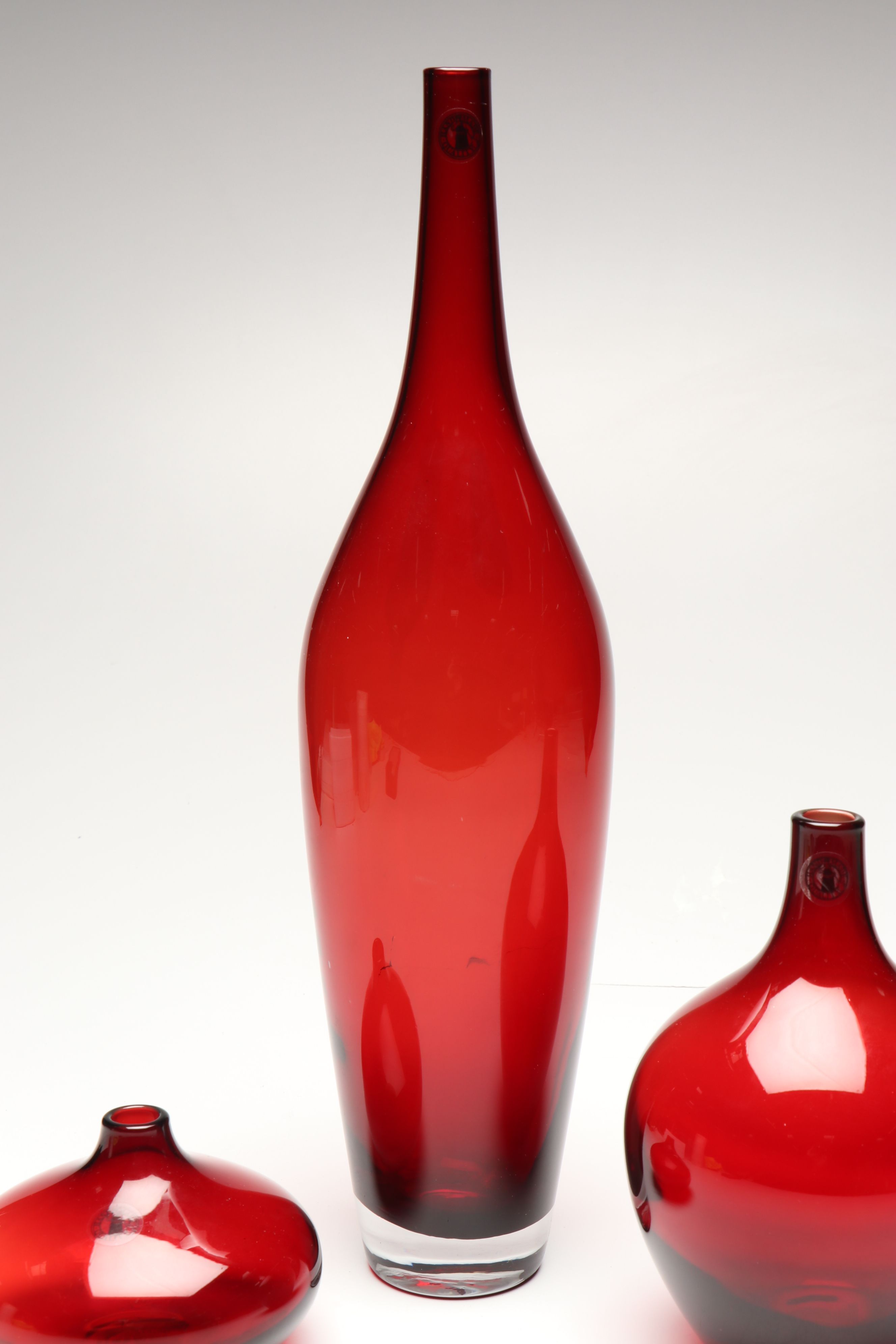 IKEA "Salong" Ruby Glass Vases by Johanna Jelinek, Late 20th C.