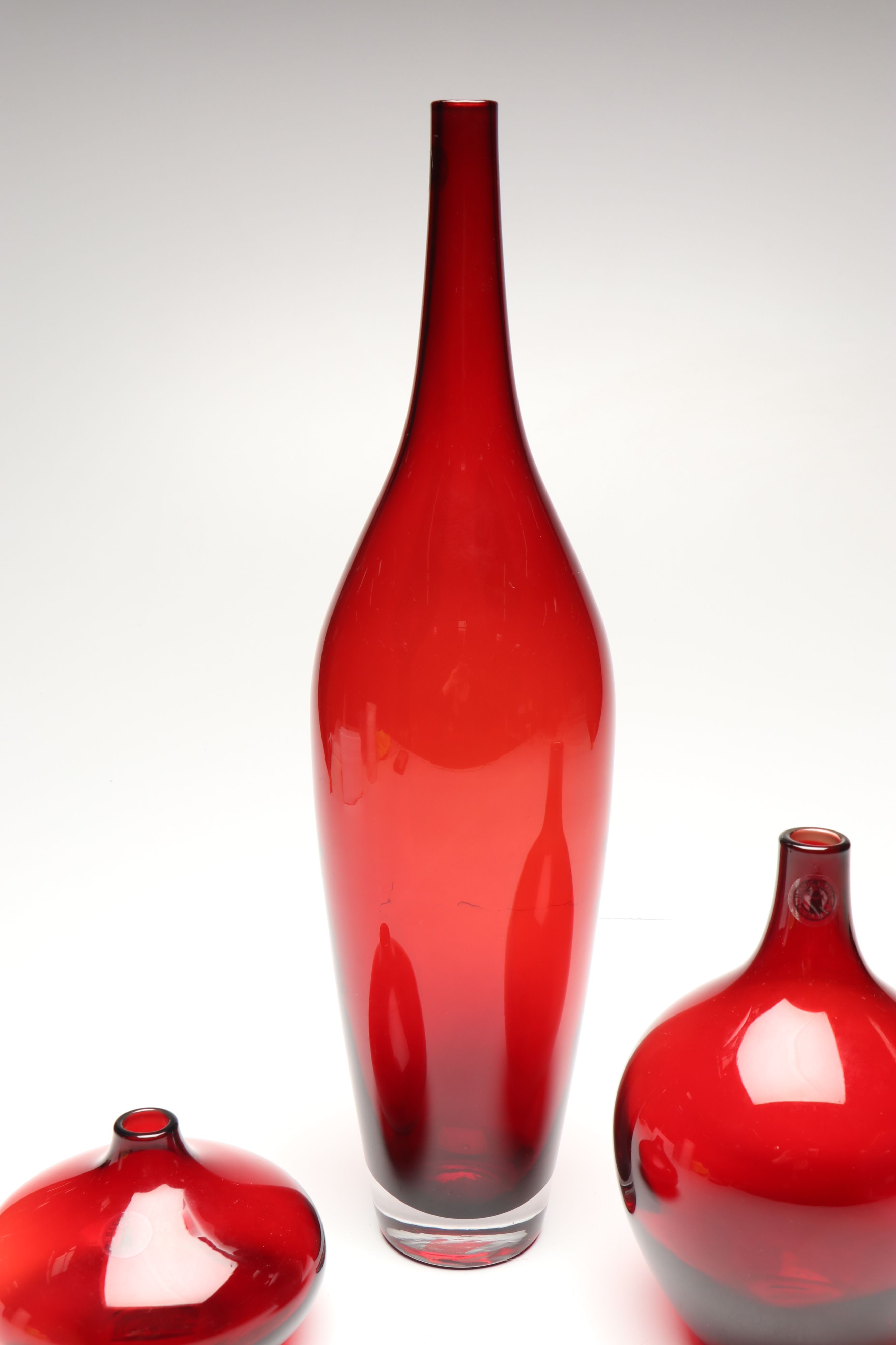 IKEA "Salong" Ruby Glass Vases by Johanna Jelinek, Late 20th C.