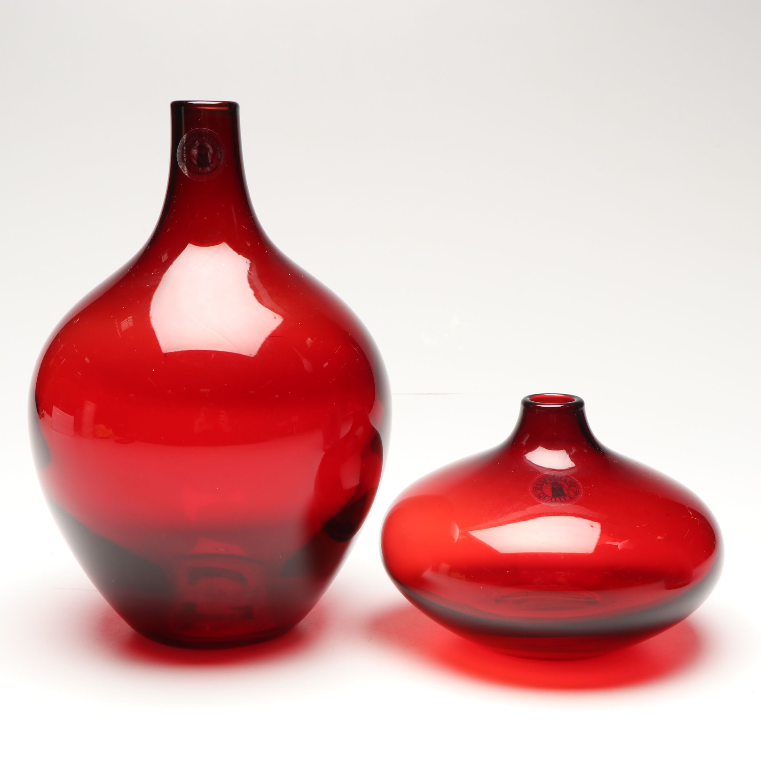 IKEA "Salong" Ruby Glass Vases by Johanna Jelinek, Late 20th C.