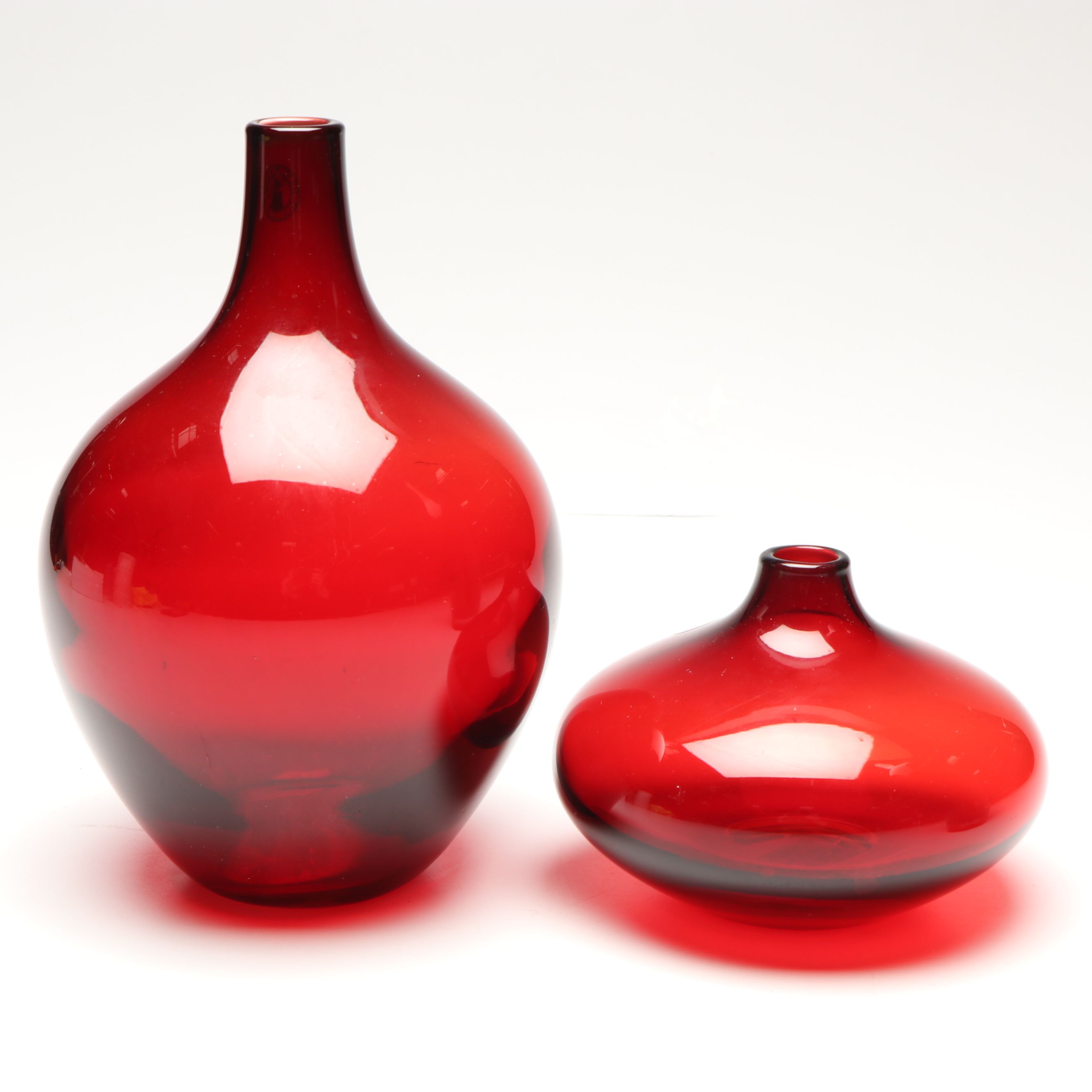 IKEA "Salong" Ruby Glass Vases by Johanna Jelinek, Late 20th C.