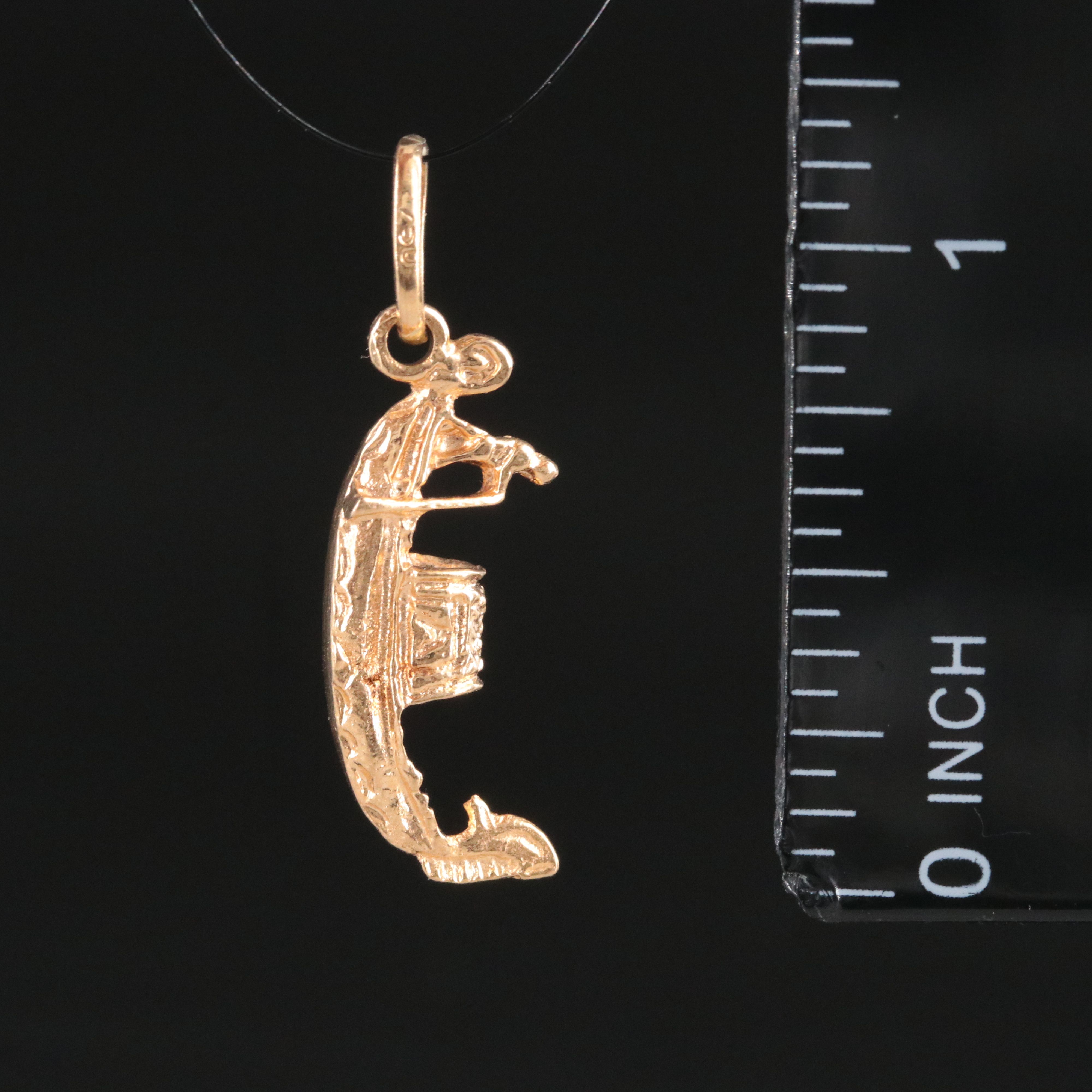 Italian 18K Gondola Boat Charm Pendant