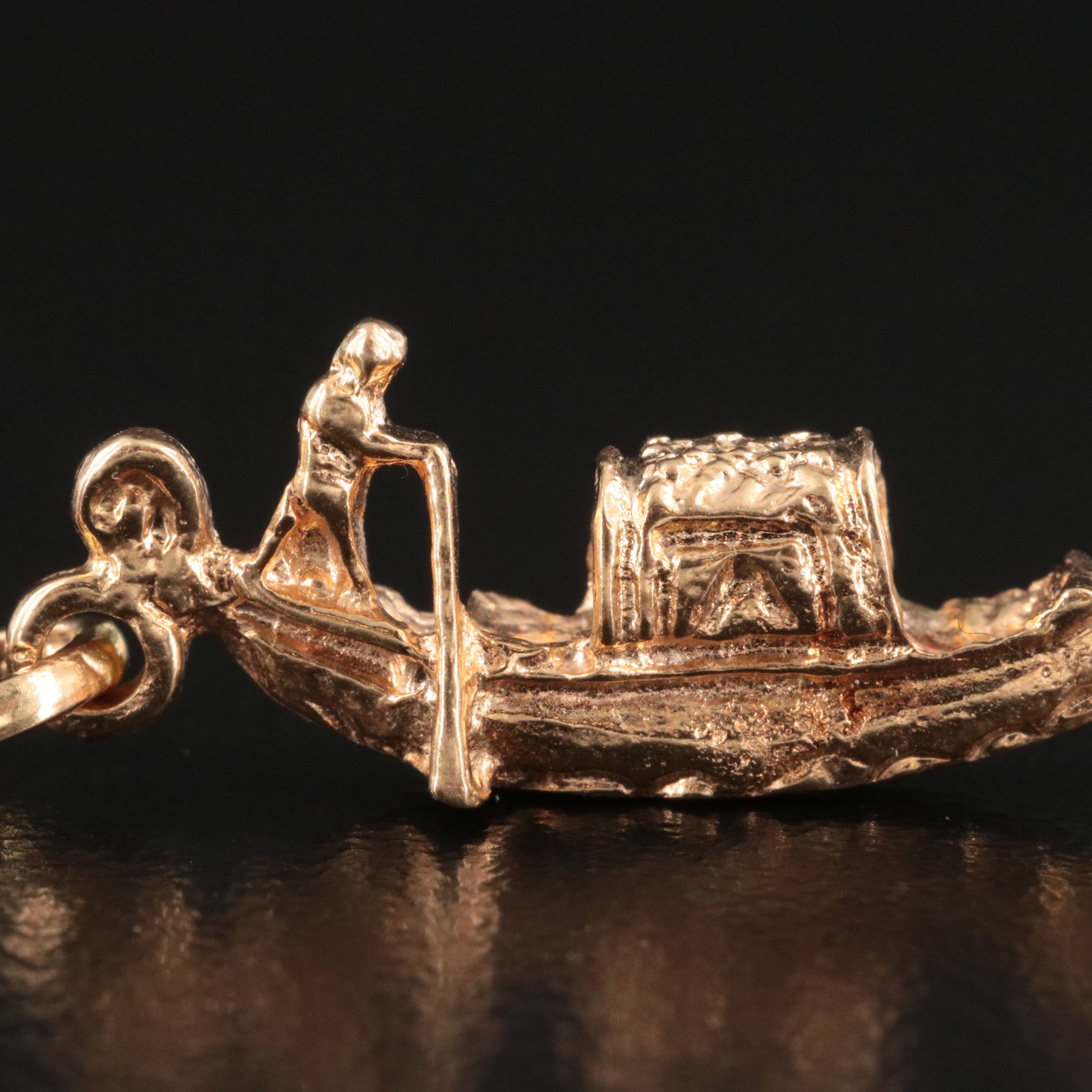 Italian 18K Gondola Boat Charm Pendant
