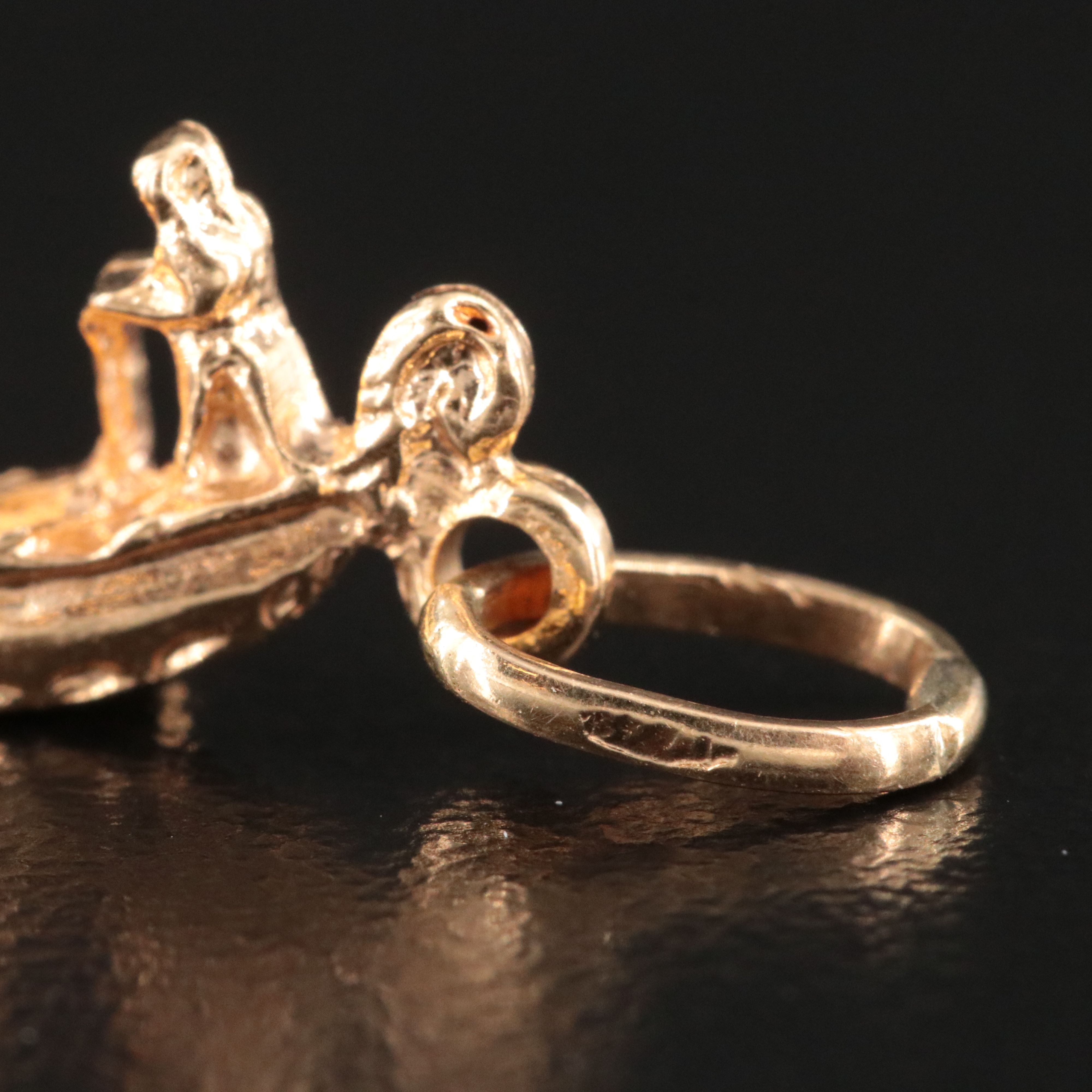 Italian 18K Gondola Boat Charm Pendant