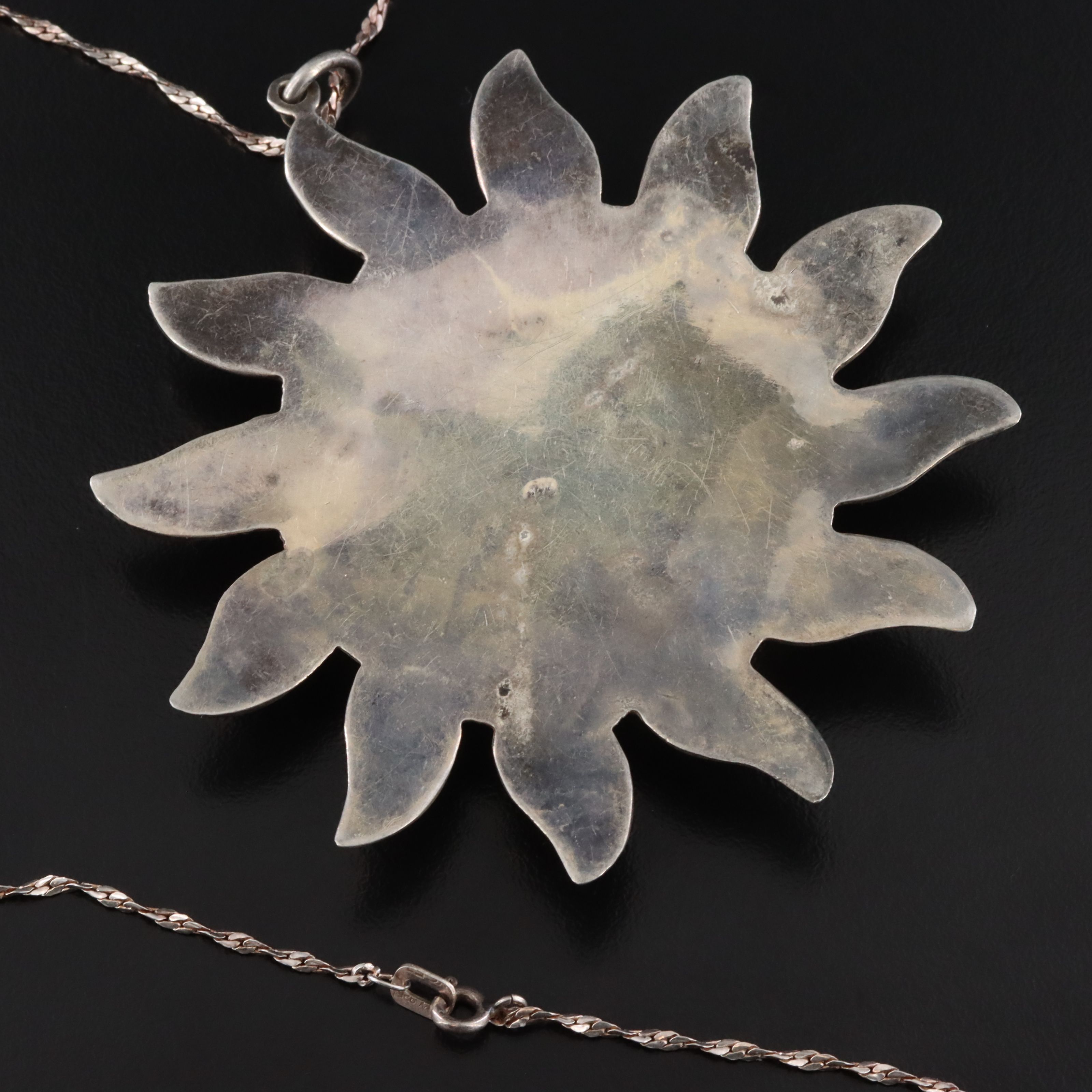 Sterling Sun Pendant Necklace