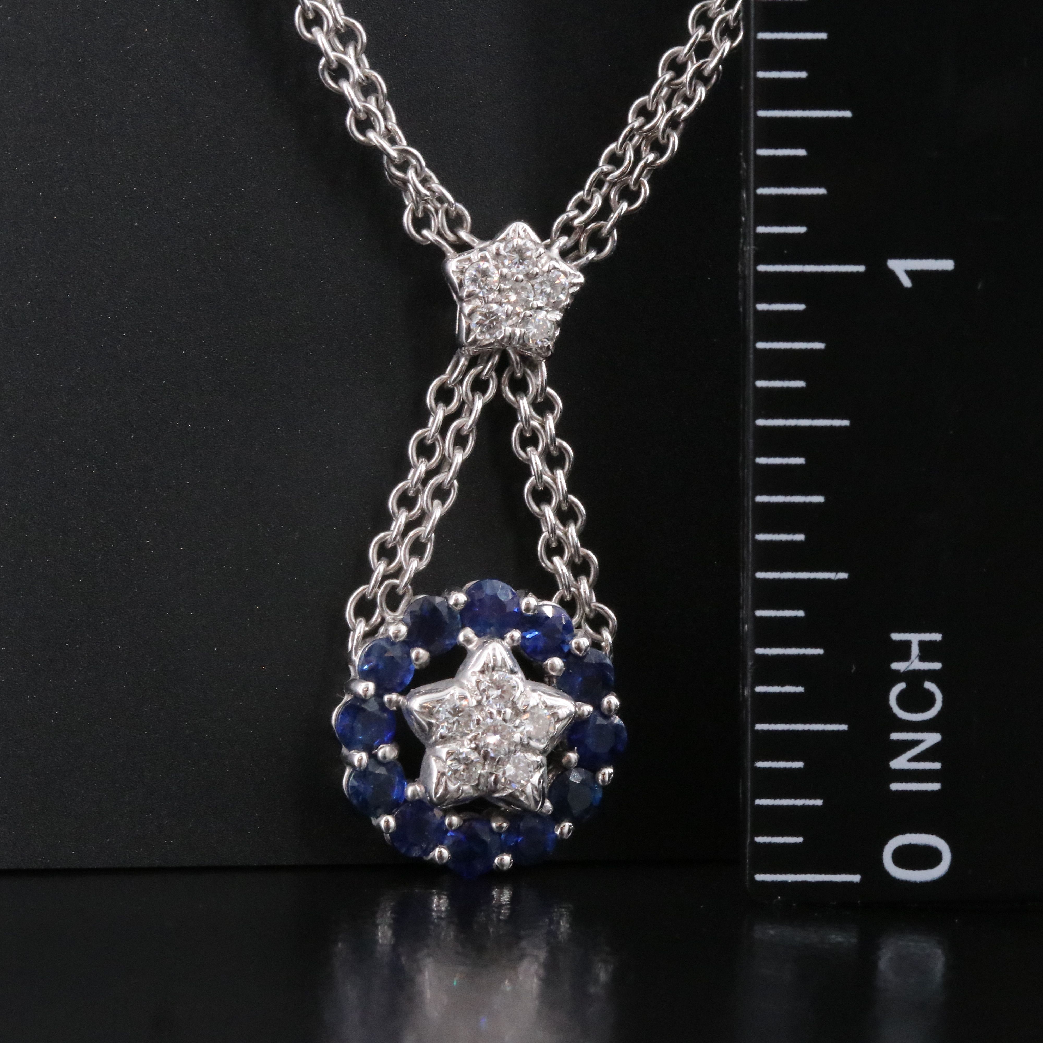 18K Sapphire and Diamond Pendulum Necklace