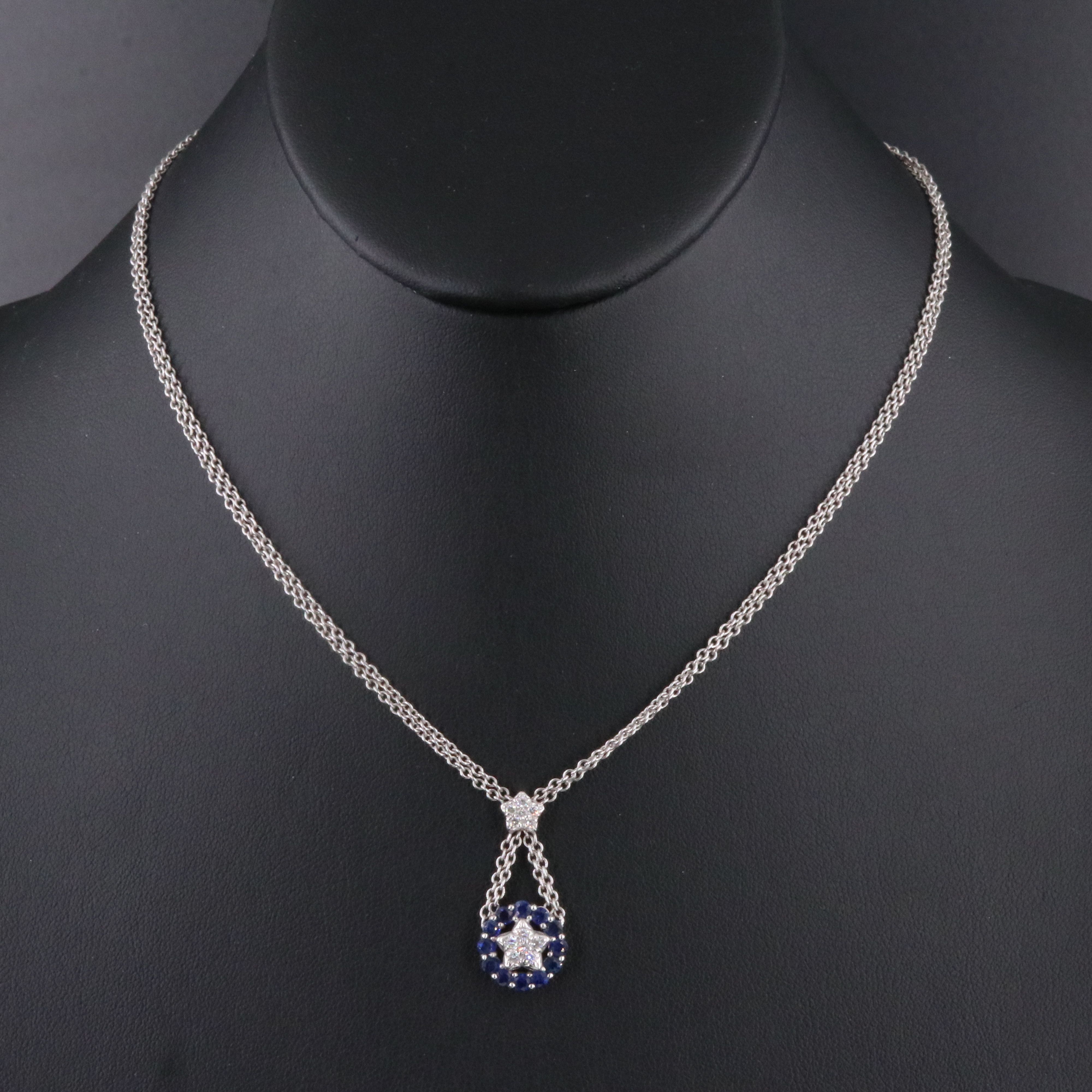 18K Sapphire and Diamond Pendulum Necklace