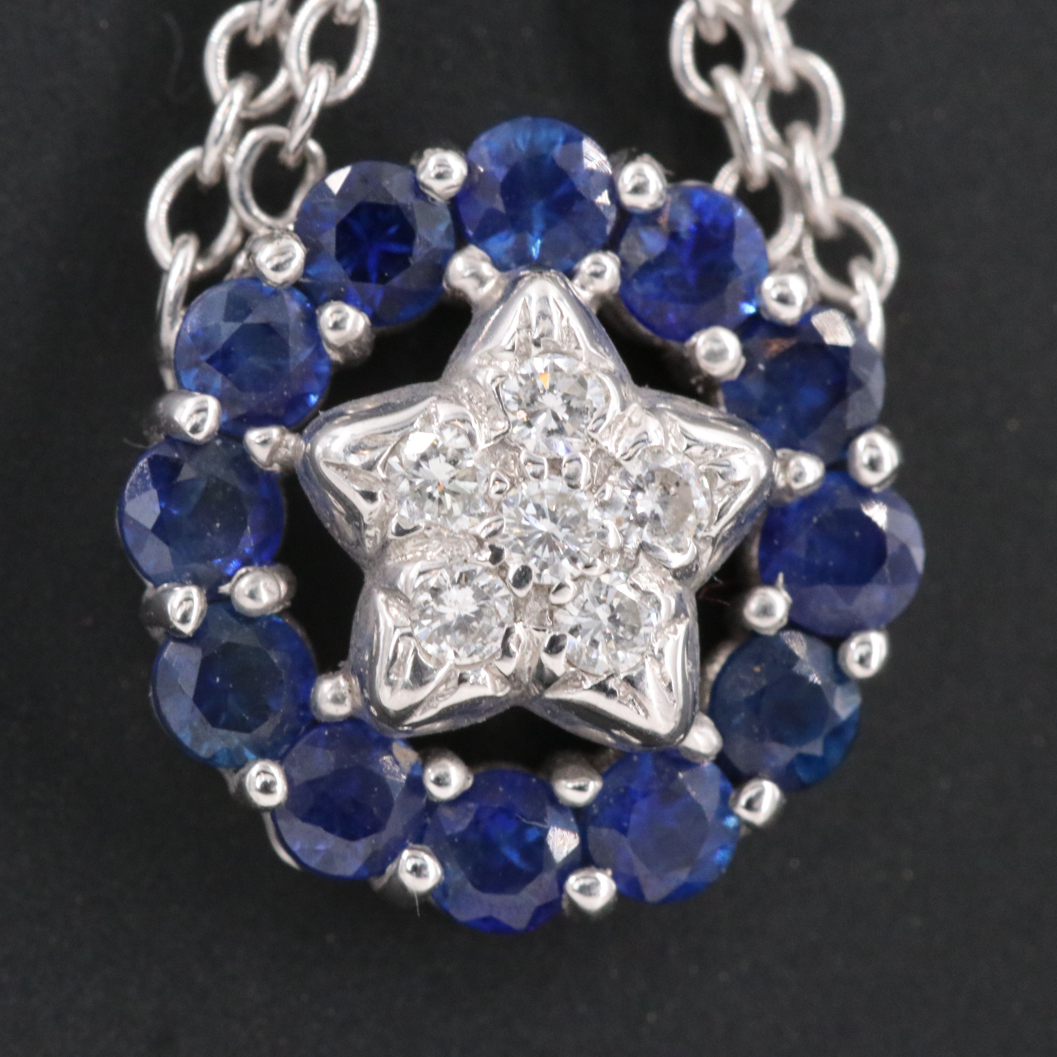 18K Sapphire and Diamond Pendulum Necklace