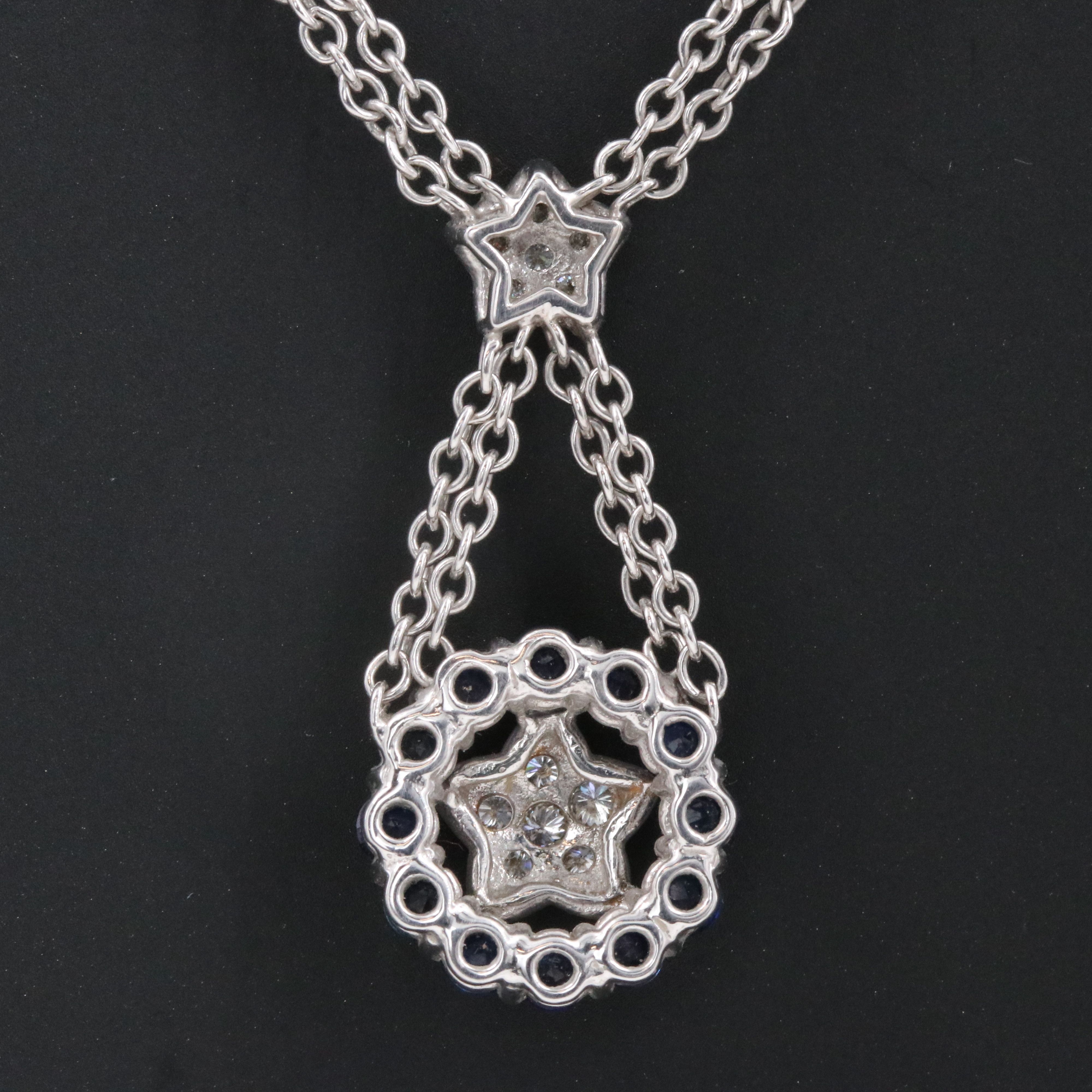 18K Sapphire and Diamond Pendulum Necklace